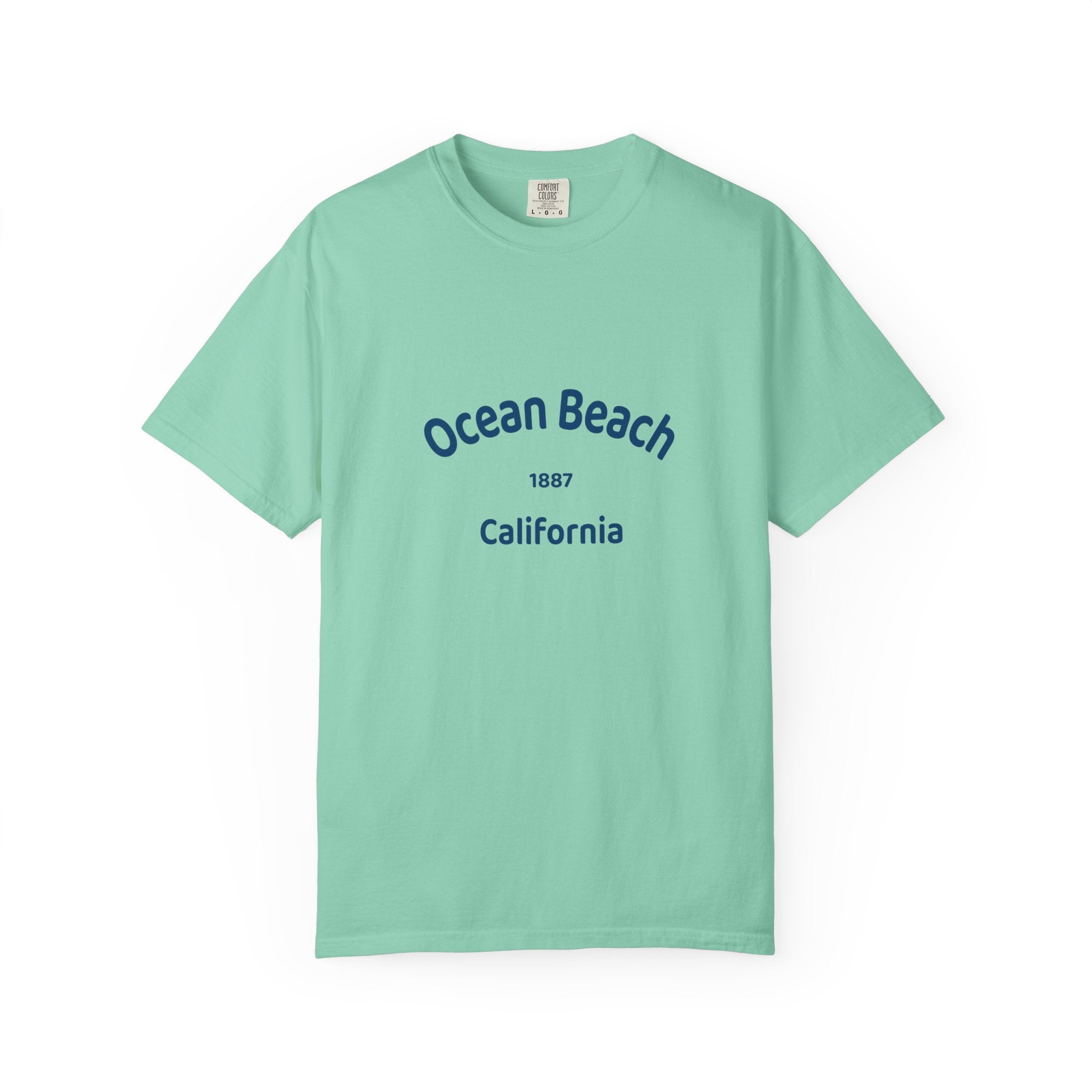 Ocean Beach Garment-Dyed T-Shirt, Casual Vintage Tee, Summer Beachwear, Coastal Gift, Beach Lover's Apparel