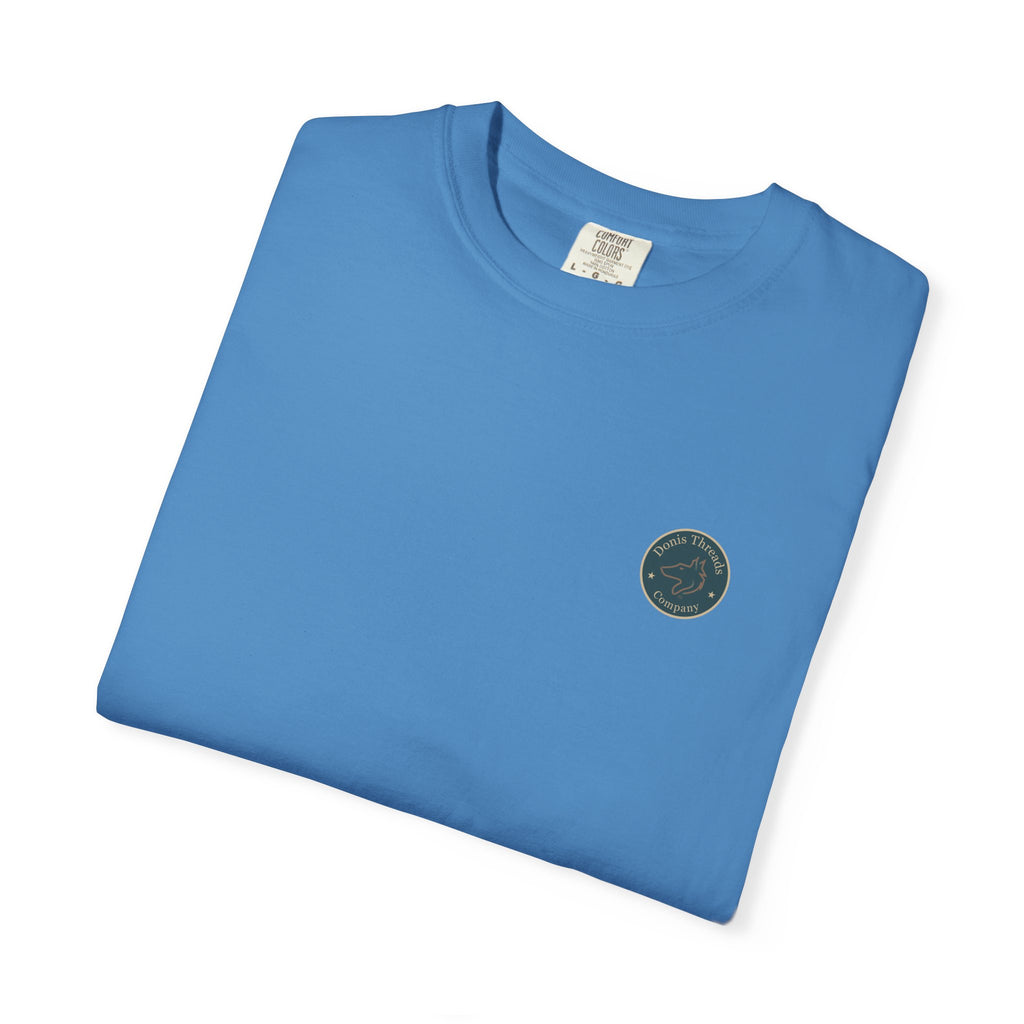 Donis Threads Company Logo, Garment-Dyed T-Shirt, Unisex Casual Tee, Soft Cotton Tee, Vintage Style Shirt, Everyday Wear, Eco-Friendly Apparel