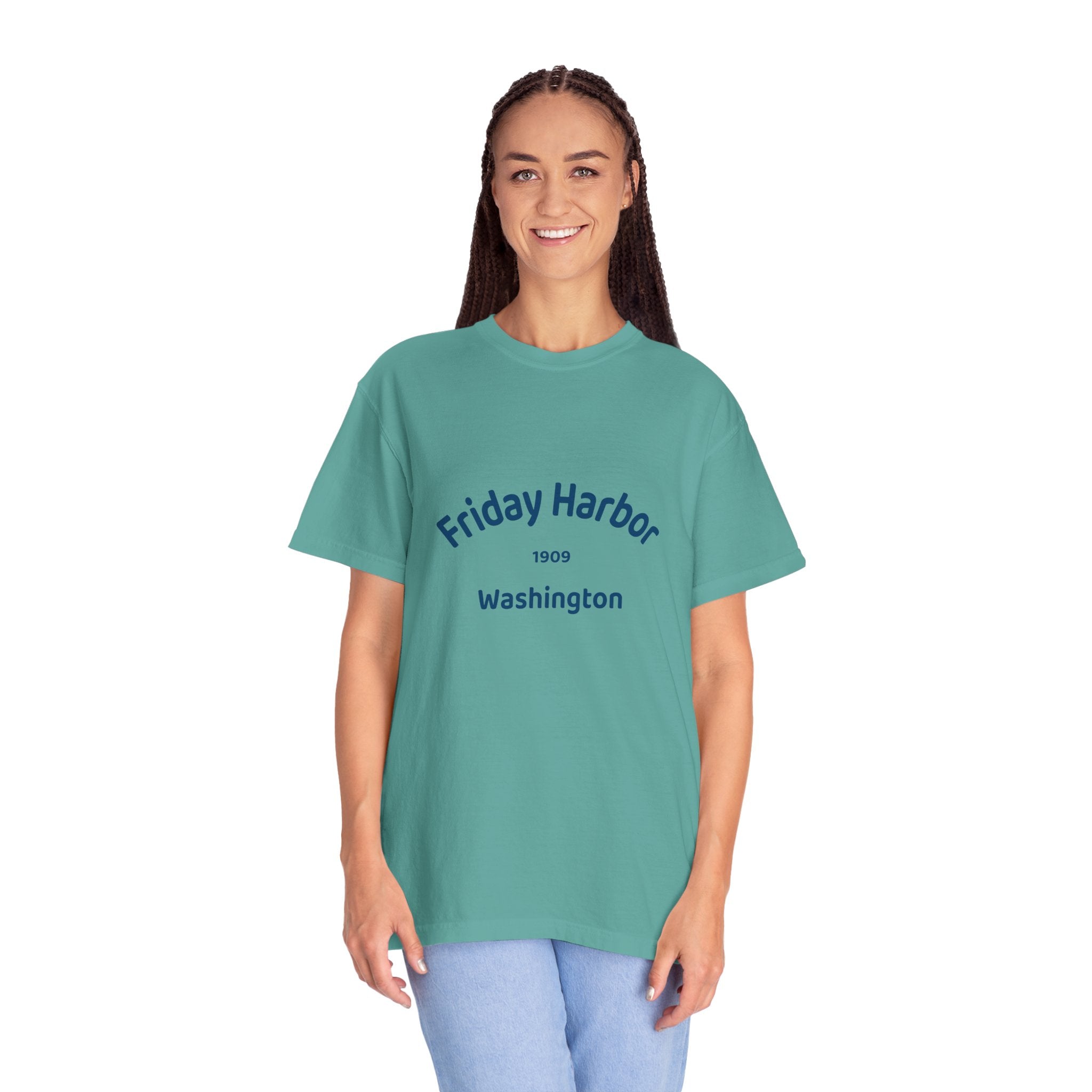 Friday Harbor Unisex Garment-Dyed T-shirt, Casual Wear, Travel Souvenir, Gift for Him/Her, Vintage Style Tee