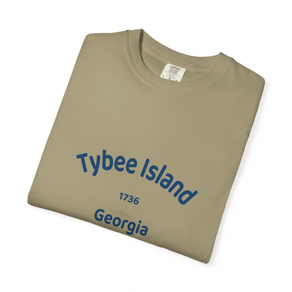 Tybee Island Garment-Dyed T-shirt | Coastal Vibe Tee for Beach Lovers, Summer Wear, Vacation Top, Gift for Travelers, Casual Style