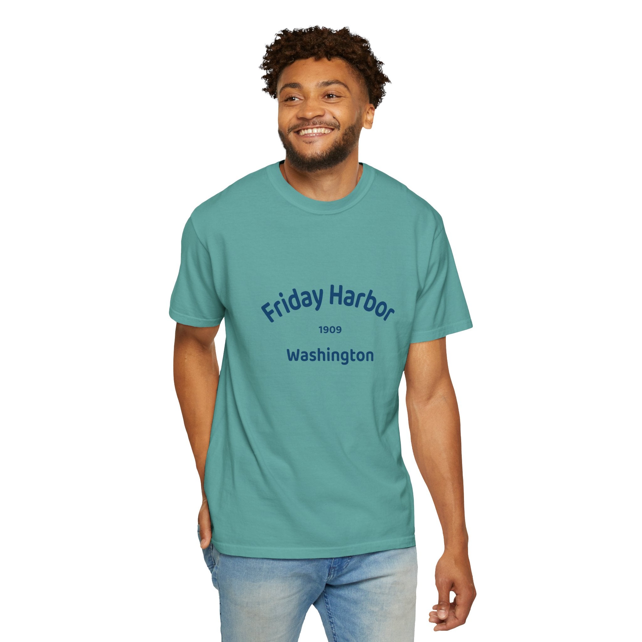Friday Harbor Unisex Garment-Dyed T-shirt, Casual Wear, Travel Souvenir, Gift for Him/Her, Vintage Style Tee