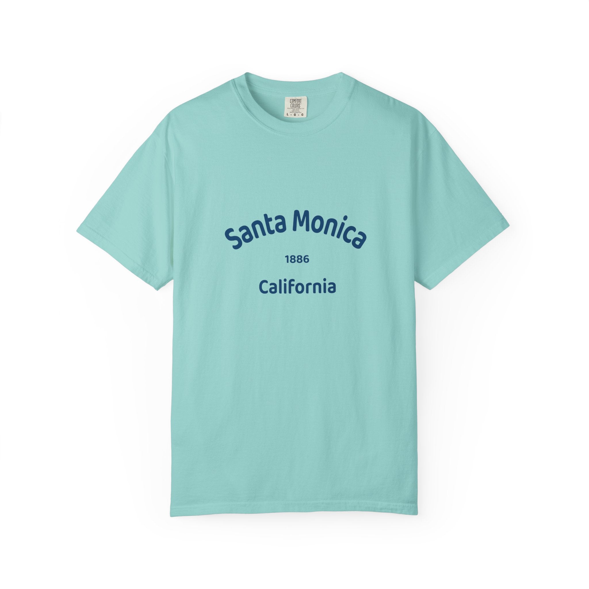 Santa Monica Garment-Dyed T-Shirt, Unisex Casual Wear, Beach Vacation Tee, Coastal Destination Apparel, Summer Souvenir