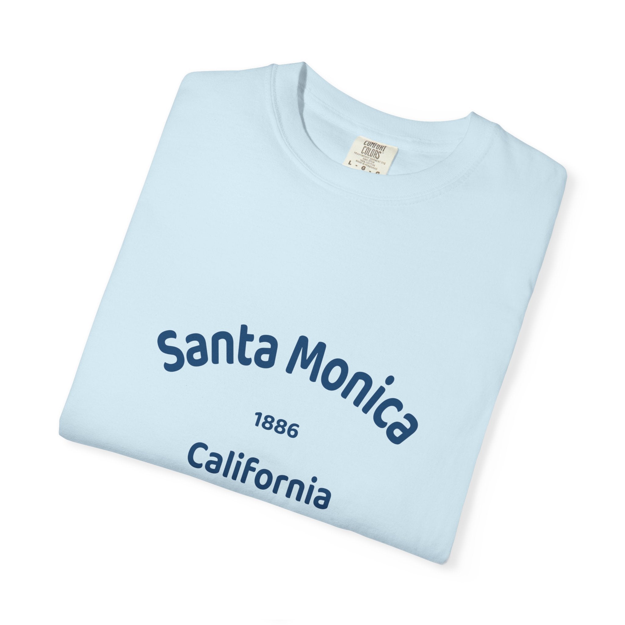 Santa Monica Garment-Dyed T-Shirt, Unisex Casual Wear, Beach Vacation Tee, Coastal Destination Apparel, Summer Souvenir