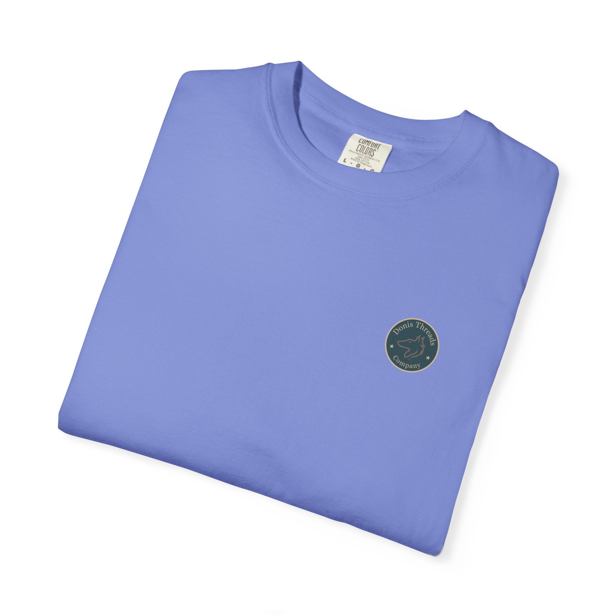 Donis Threads Company Logo, Garment-Dyed T-Shirt, Unisex Casual Tee, Soft Cotton Tee, Vintage Style Shirt, Everyday Wear, Eco-Friendly Apparel