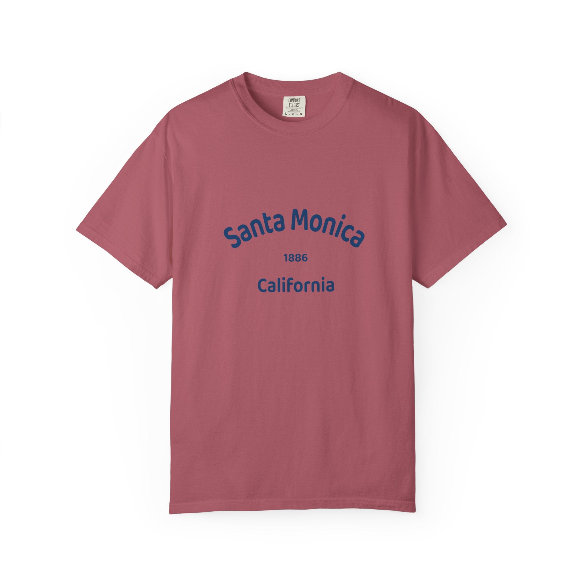 Santa Monica Garment-Dyed T-Shirt, Unisex Casual Wear, Beach Vacation Tee, Coastal Destination Apparel, Summer Souvenir