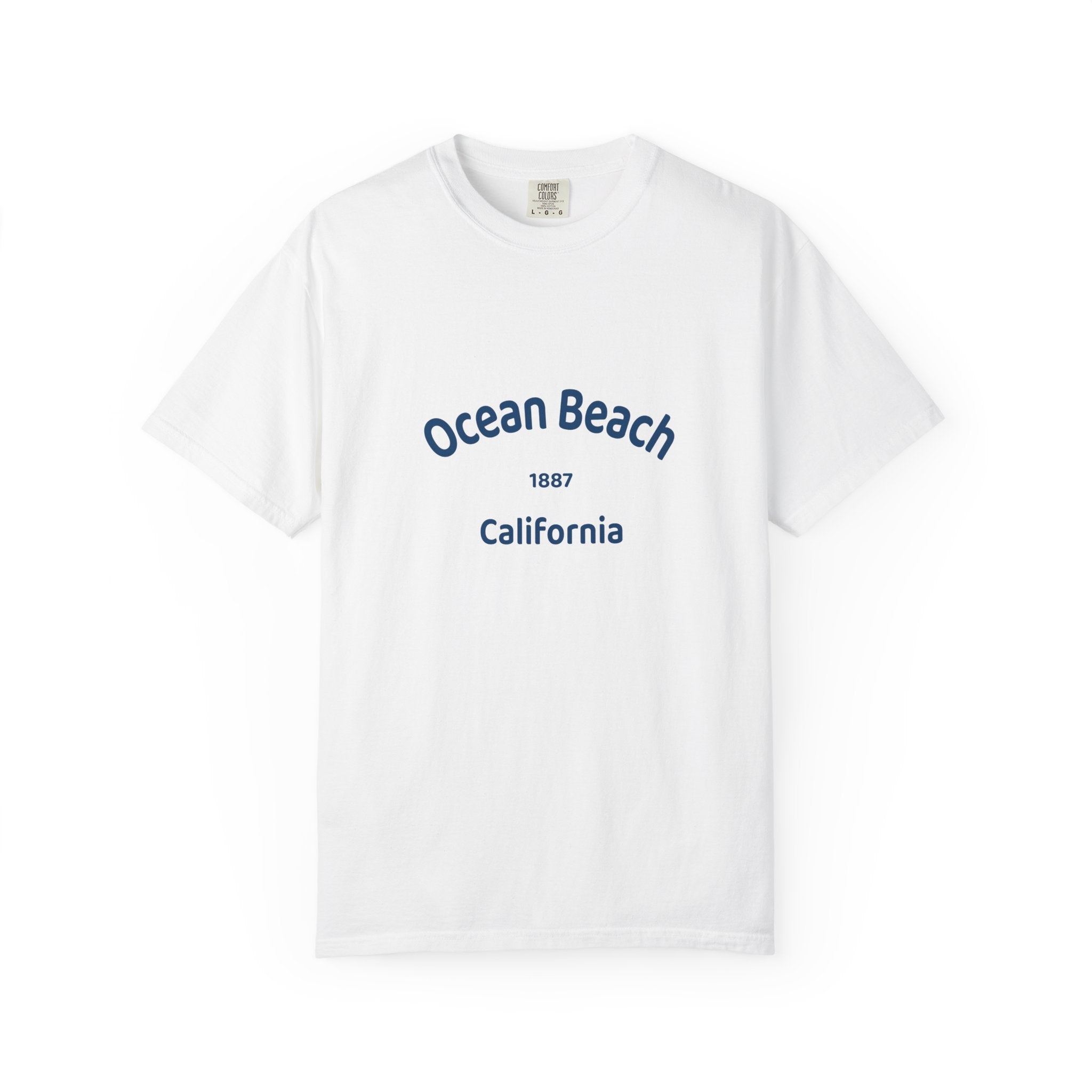 Ocean Beach Garment-Dyed T-Shirt, Casual Vintage Tee, Summer Beachwear, Coastal Gift, Beach Lover's Apparel