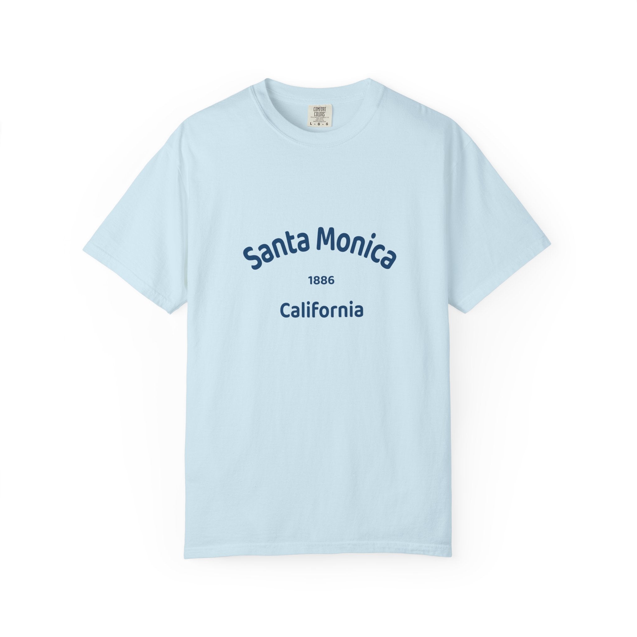 Santa Monica Garment-Dyed T-Shirt, Unisex Casual Wear, Beach Vacation Tee, Coastal Destination Apparel, Summer Souvenir