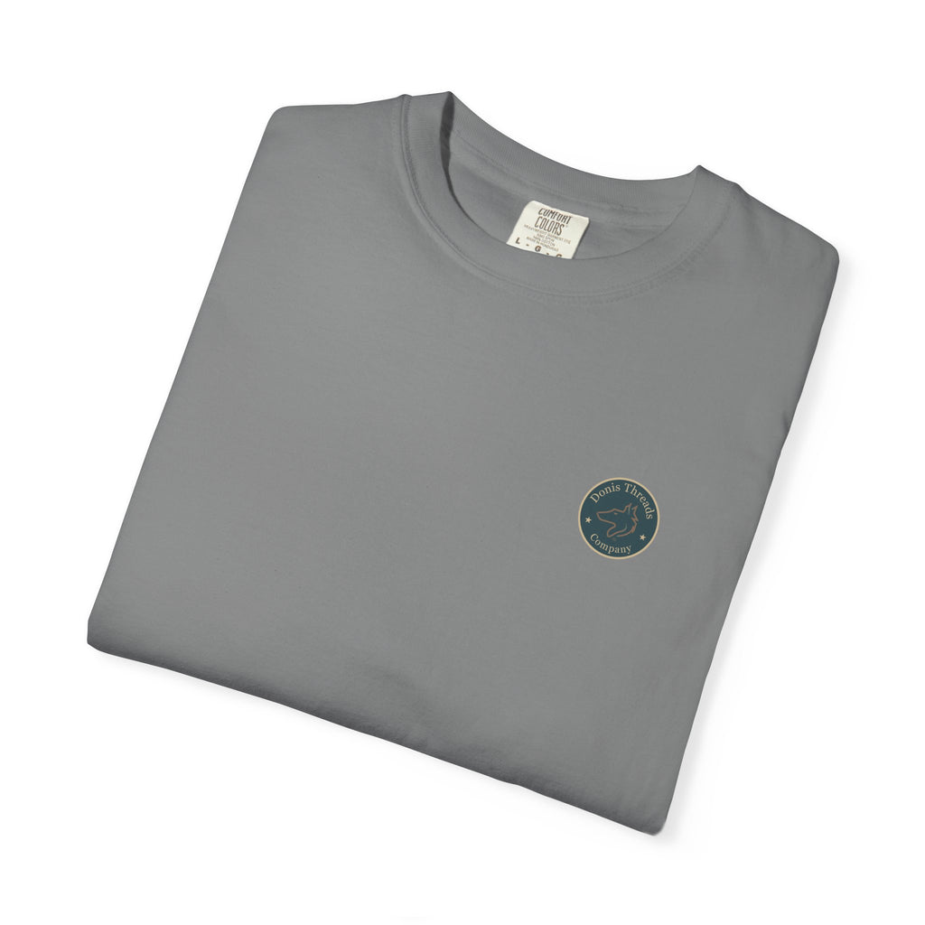 Donis Threads Company Logo, Garment-Dyed T-Shirt, Unisex Casual Tee, Soft Cotton Tee, Vintage Style Shirt, Everyday Wear, Eco-Friendly Apparel