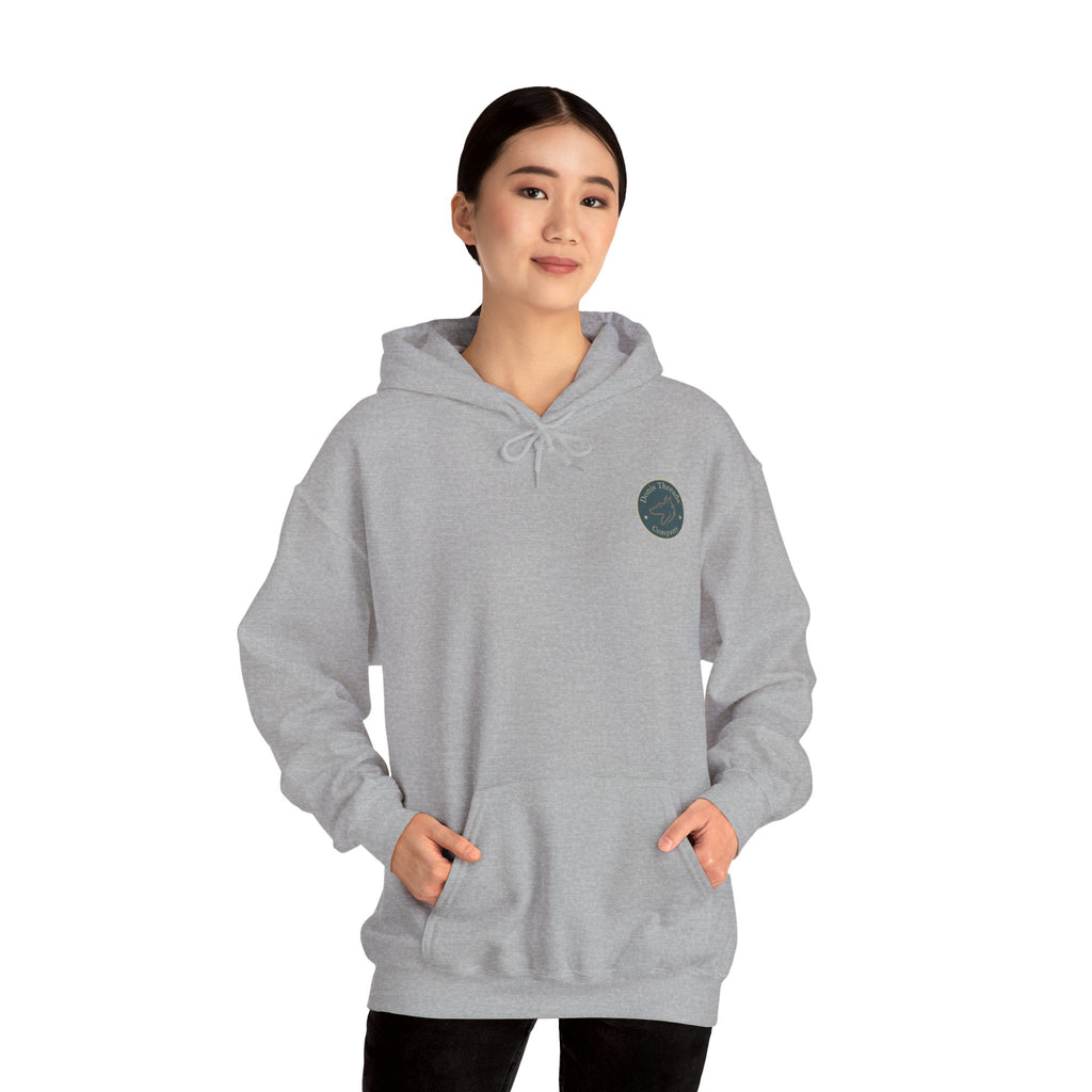 Donis Threads Company Cozy Hooded Sweatshirt, Perfect for Casual Outings, Gifting, Fall/Winter Wear, Unique Graphic Design