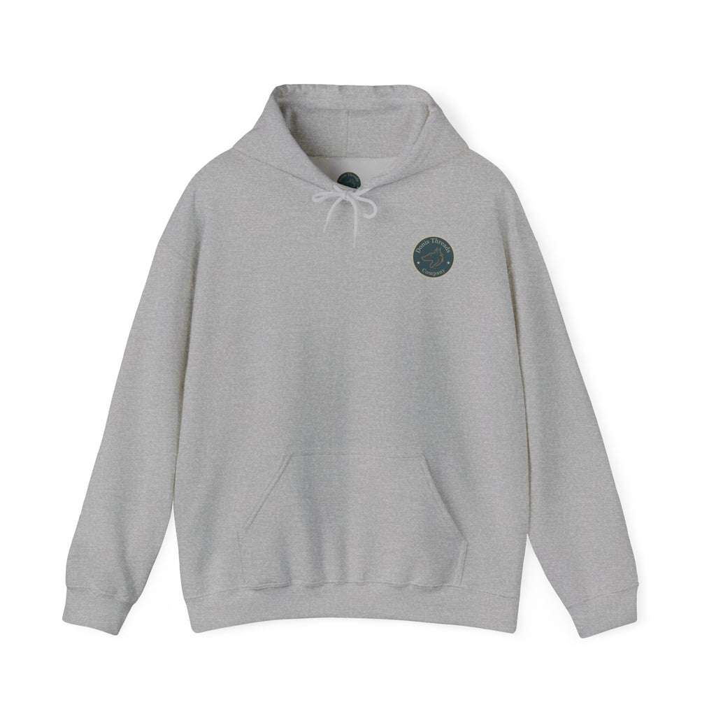 Donis Threads Company Cozy Hooded Sweatshirt, Perfect for Casual Outings, Gifting, Fall/Winter Wear, Unique Graphic Design