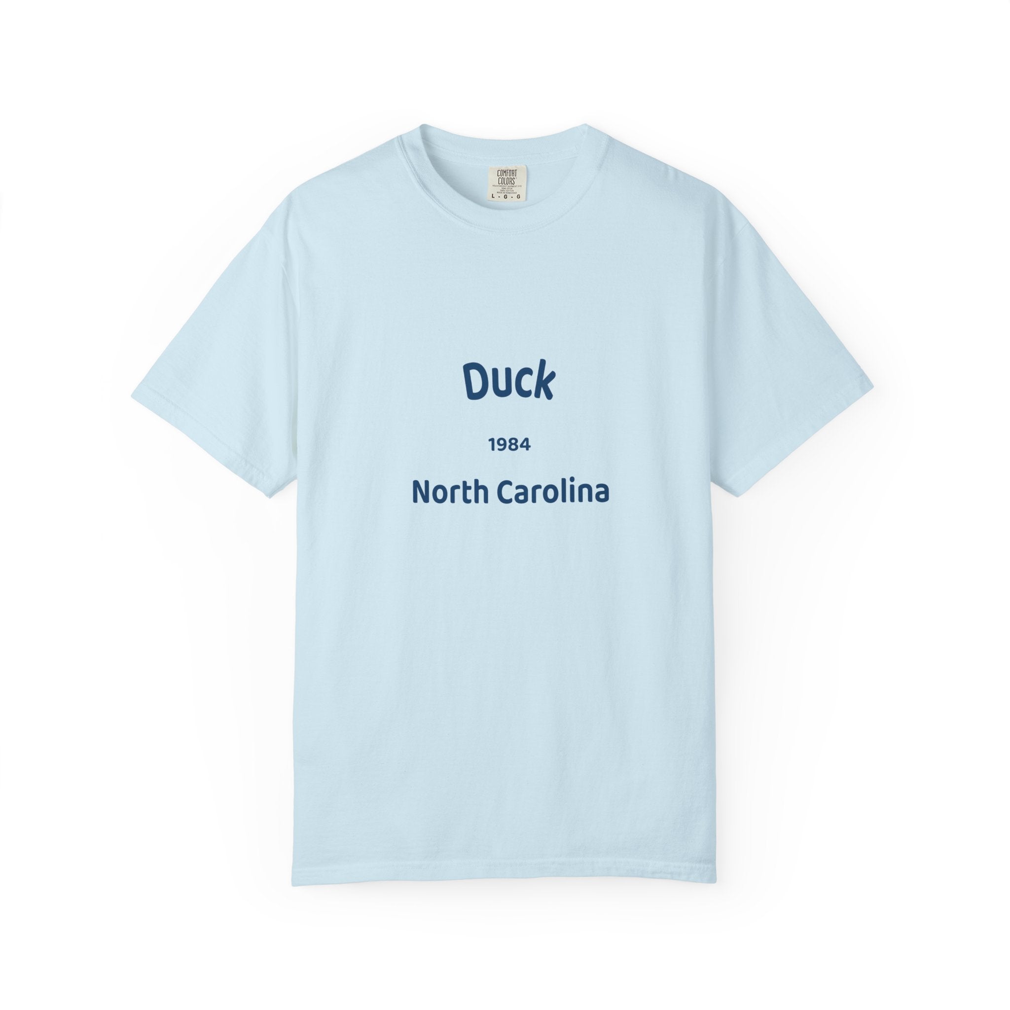 Garment-Dyed T-Shirt with Duck North Carolina Design, Casual Tee, Unisex Fashion, Birthday Gift, Summer Style, Unique Souvenir