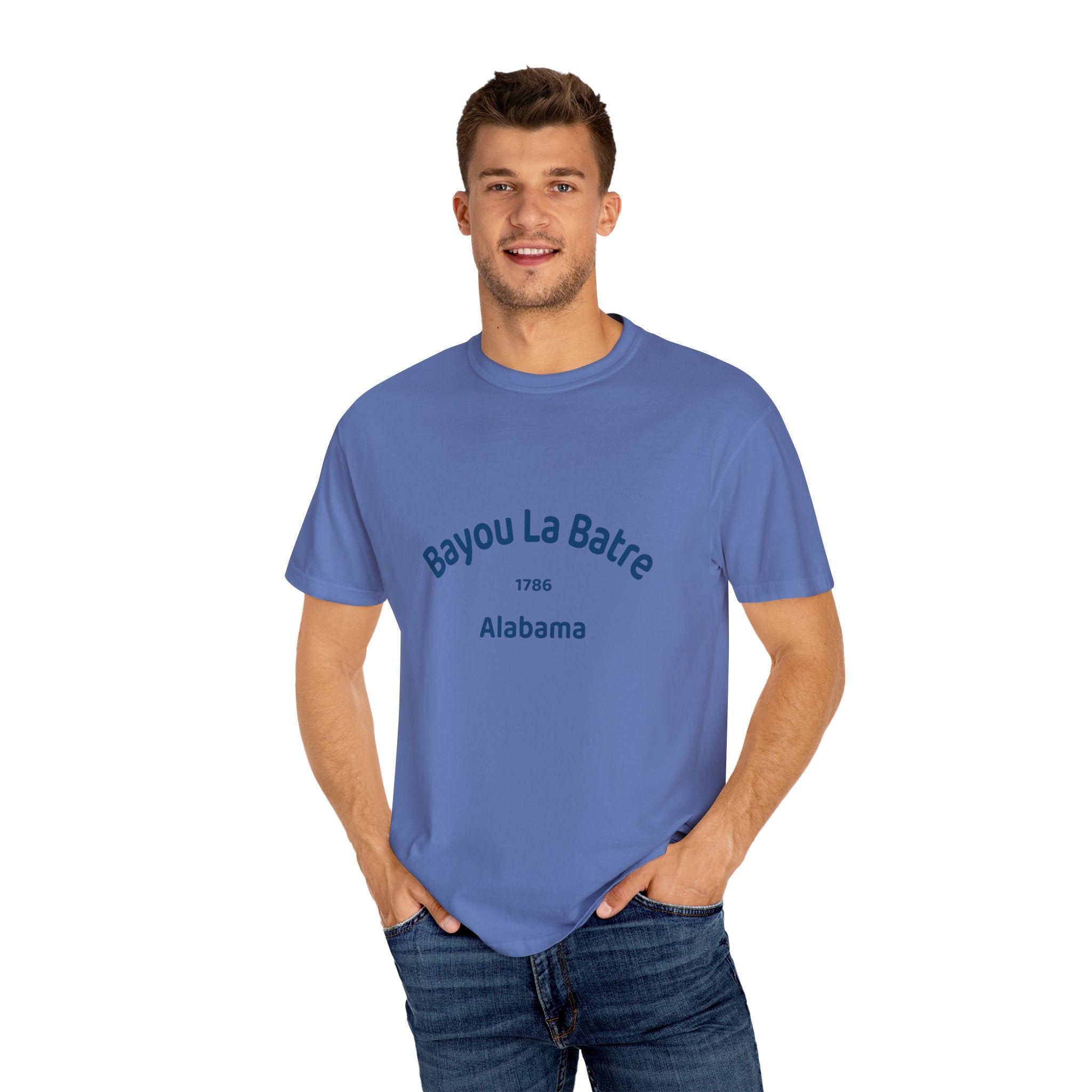 Bayou La Batre T-Shirt, Unisex Garment-Dyed Tee, Coastal Souvenir Shirt, Casual Summer Wear, Gift for Beach Lovers