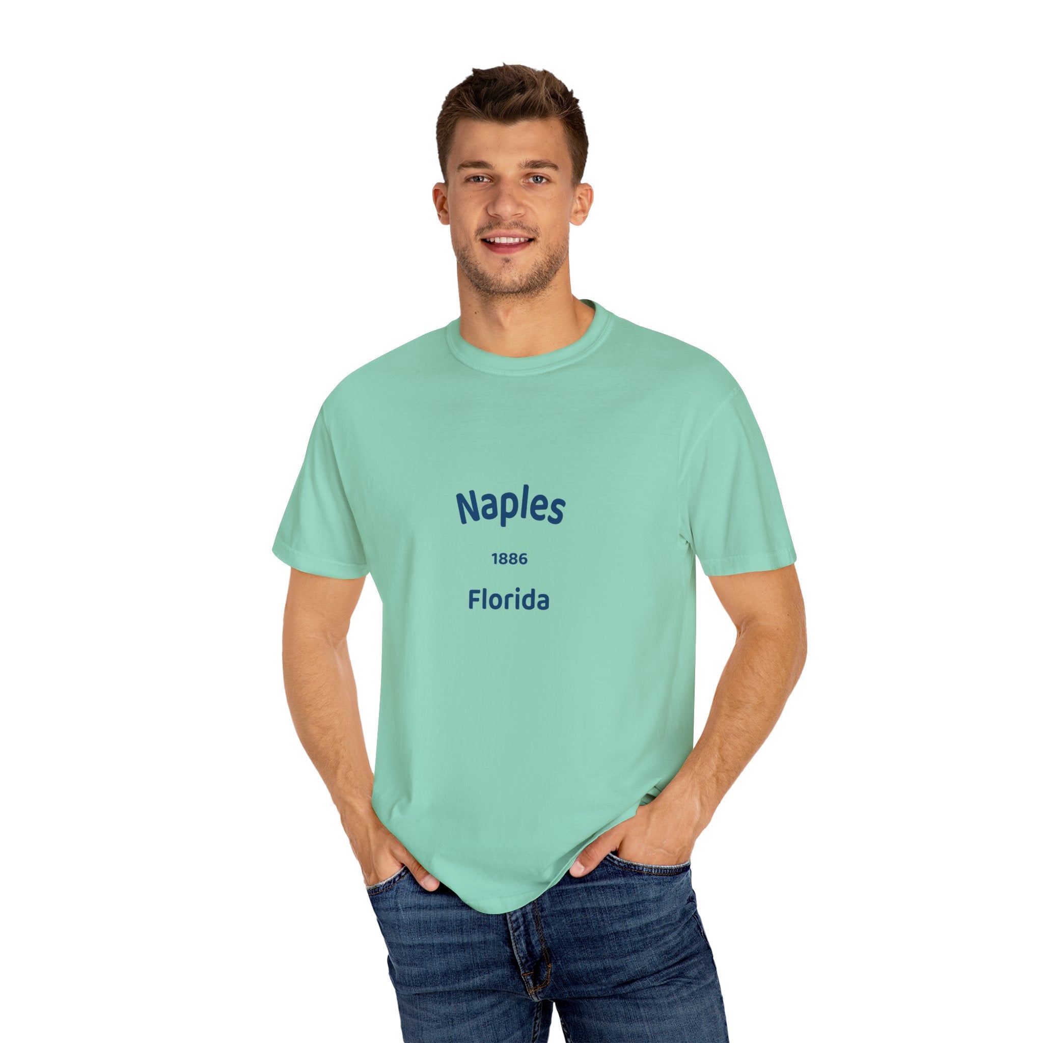 Vintage Naples Florida T-Shirt, Unisex Garment-Dyed Tee, Casual Wear, Summer Vacation, Gift for Travelers, Coastal Style