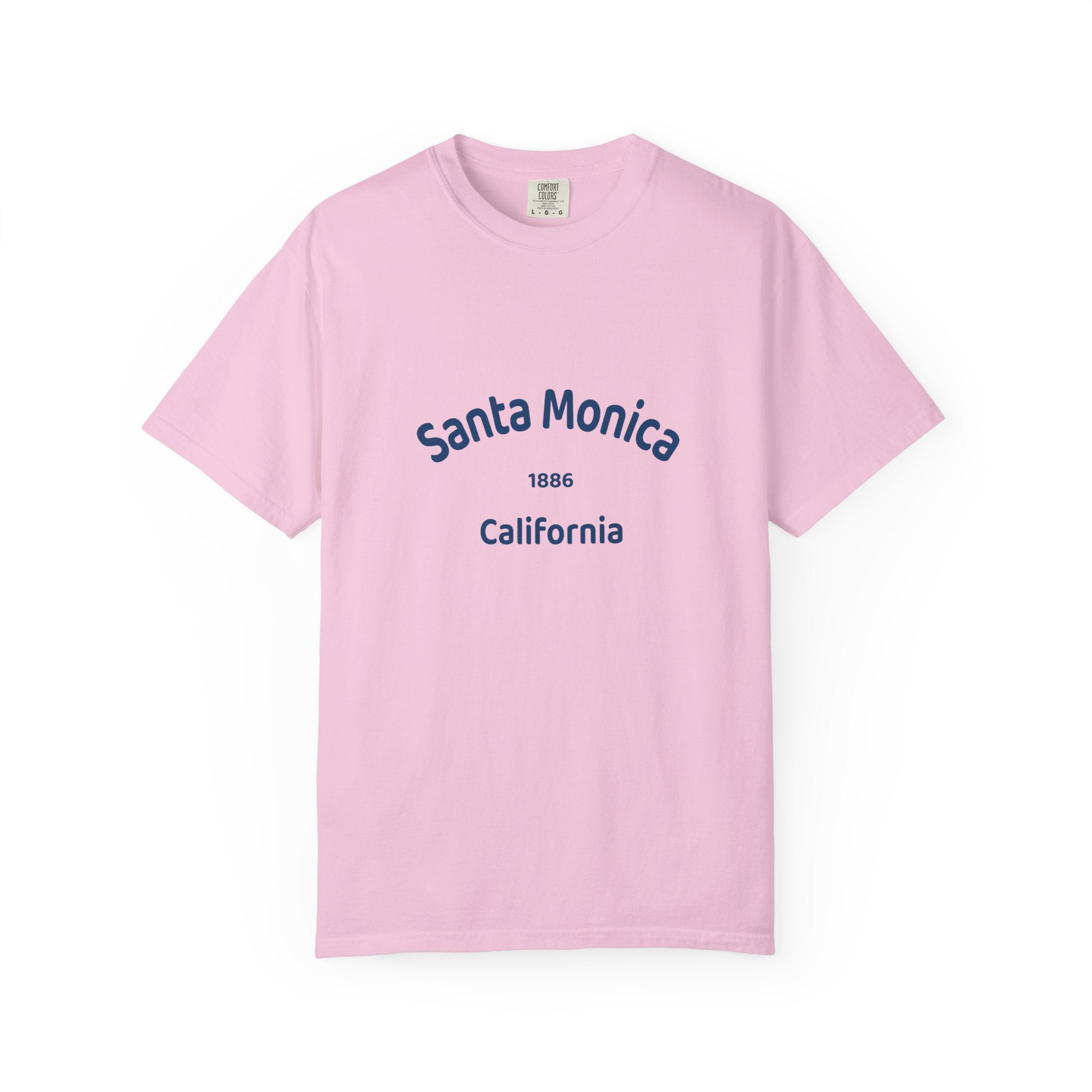 Santa Monica Garment-Dyed T-Shirt, Unisex Casual Wear, Beach Vacation Tee, Coastal Destination Apparel, Summer Souvenir