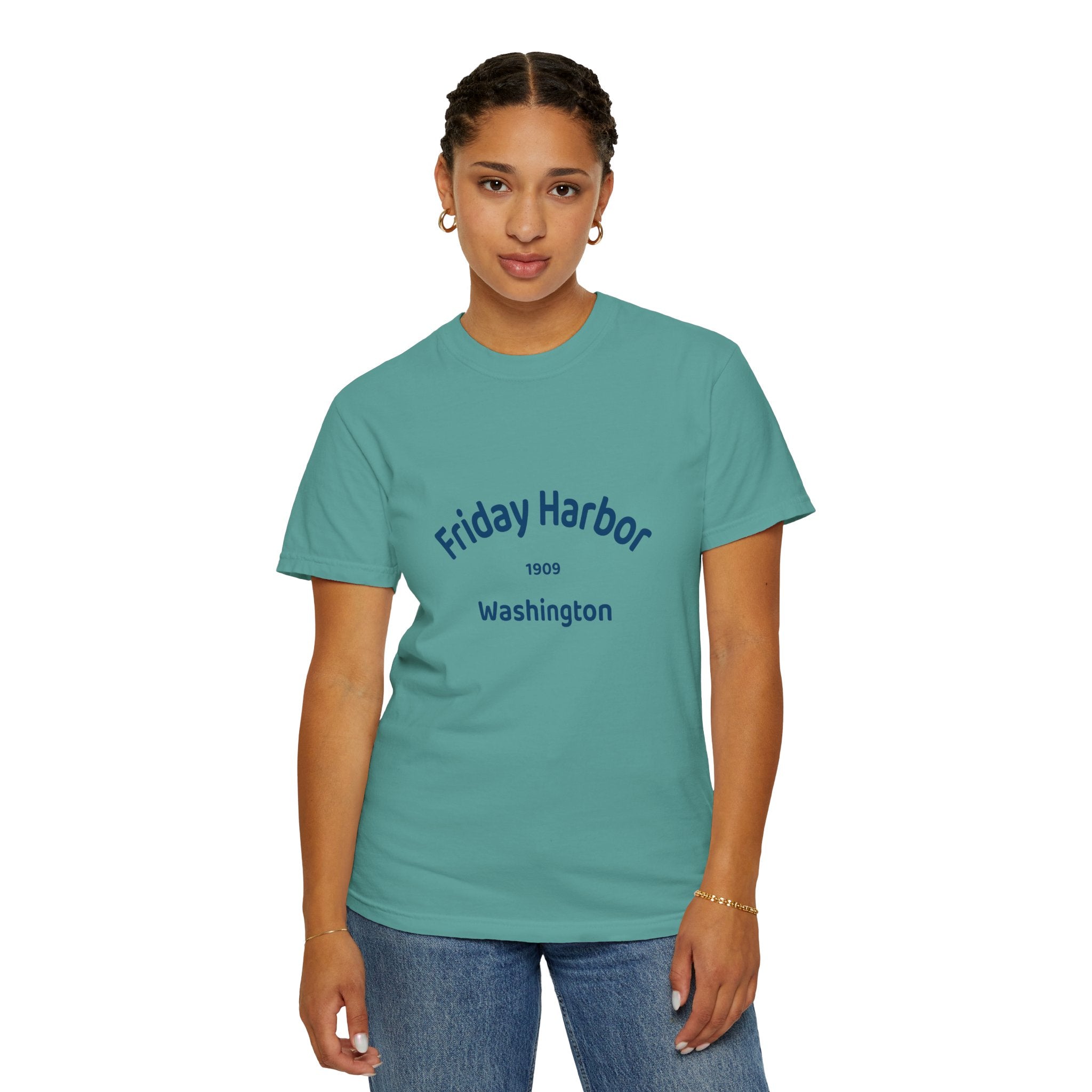 Friday Harbor Unisex Garment-Dyed T-shirt, Casual Wear, Travel Souvenir, Gift for Him/Her, Vintage Style Tee