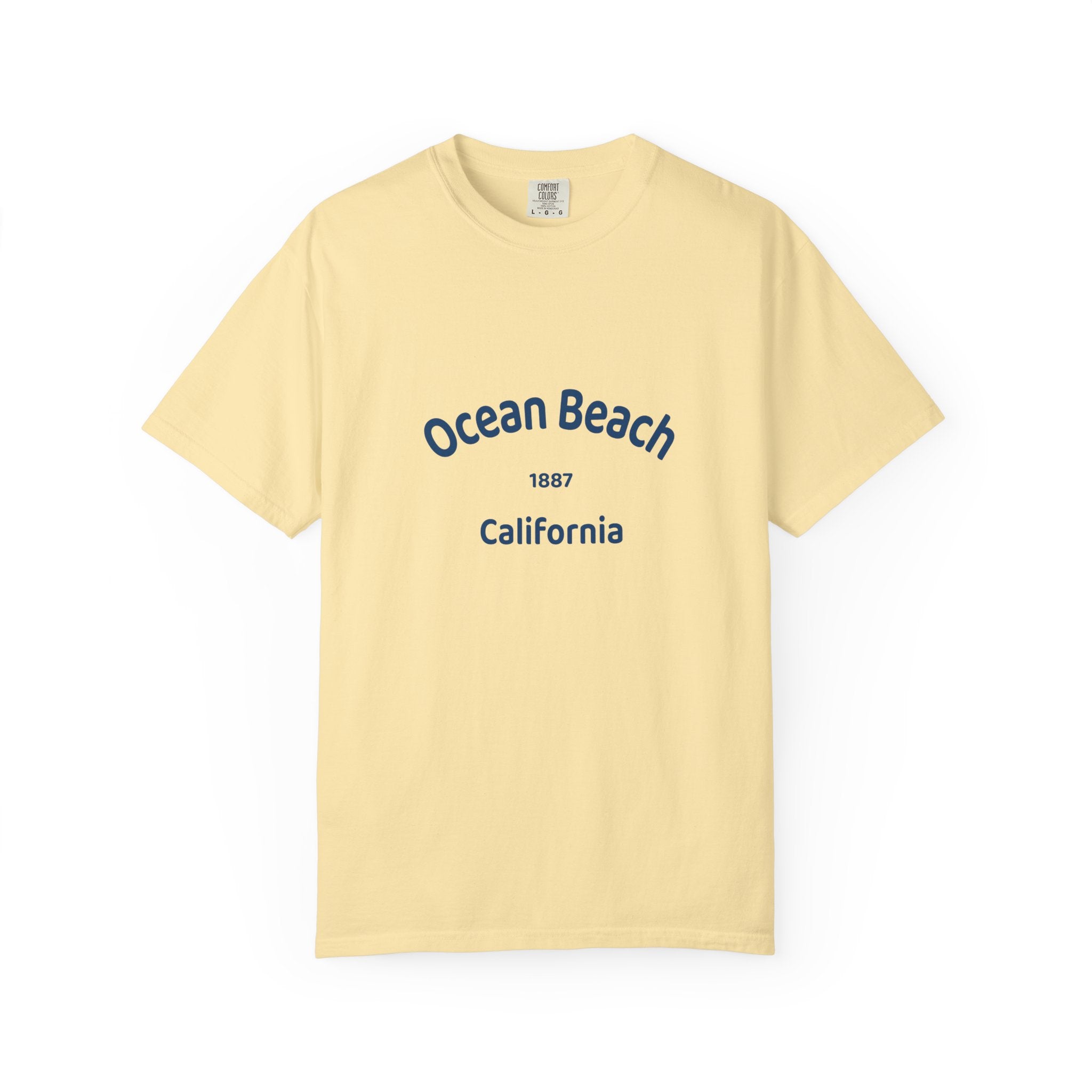 Ocean Beach Garment-Dyed T-Shirt, Casual Vintage Tee, Summer Beachwear, Coastal Gift, Beach Lover's Apparel