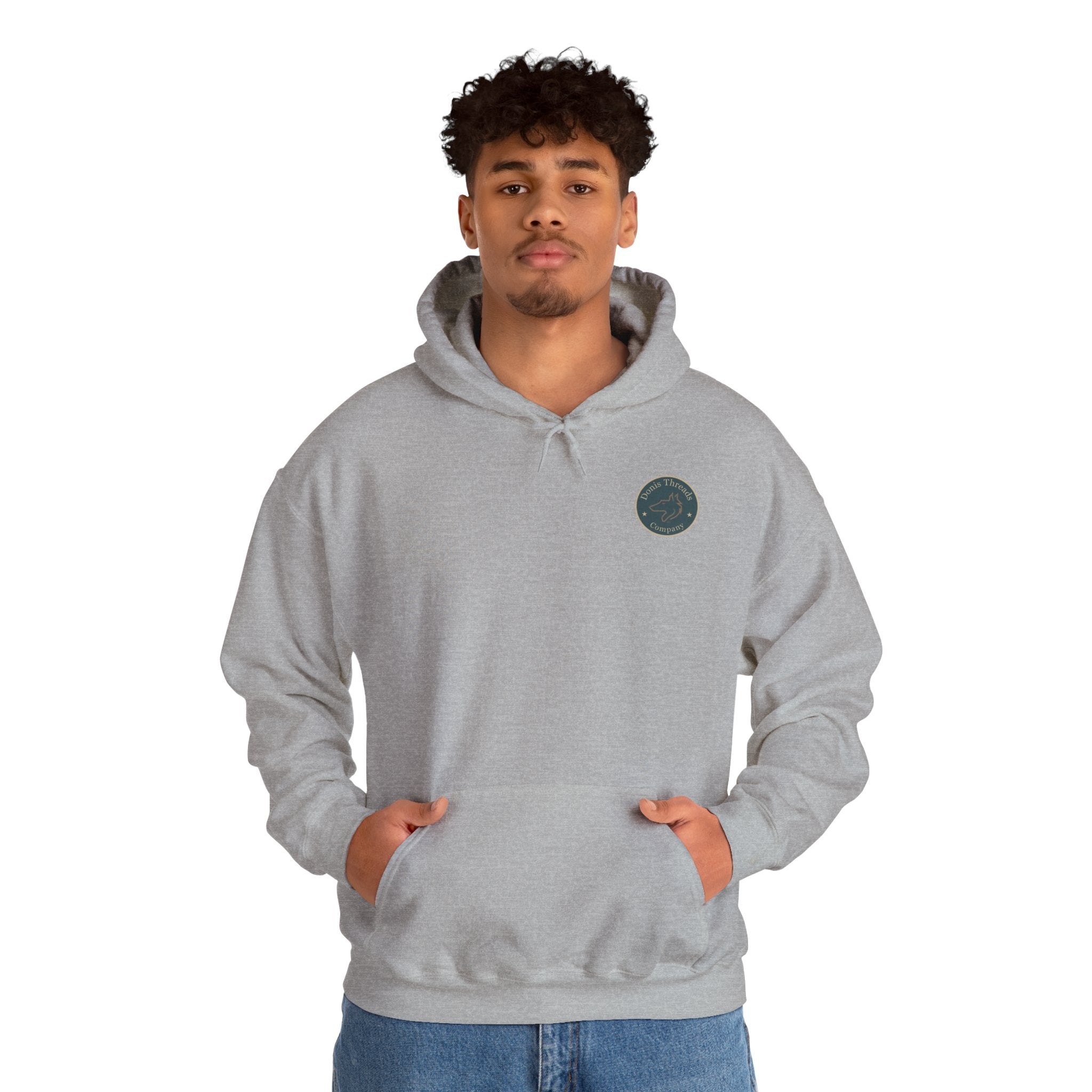 Donis Threads Company Cozy Hooded Sweatshirt, Perfect for Casual Outings, Gifting, Fall/Winter Wear, Unique Graphic Design