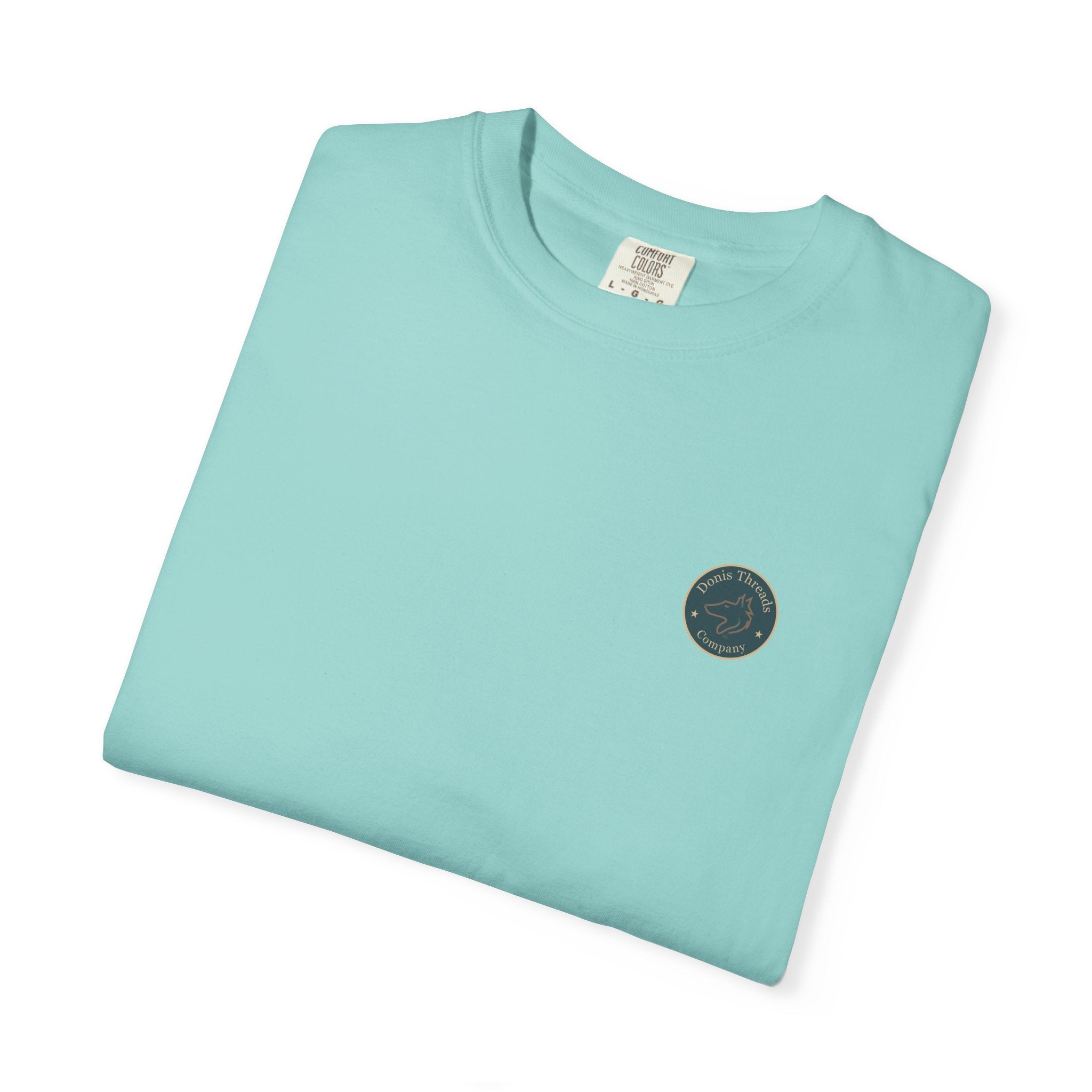 Donis Threads Company Logo, Garment-Dyed T-Shirt, Unisex Casual Tee, Soft Cotton Tee, Vintage Style Shirt, Everyday Wear, Eco-Friendly Apparel