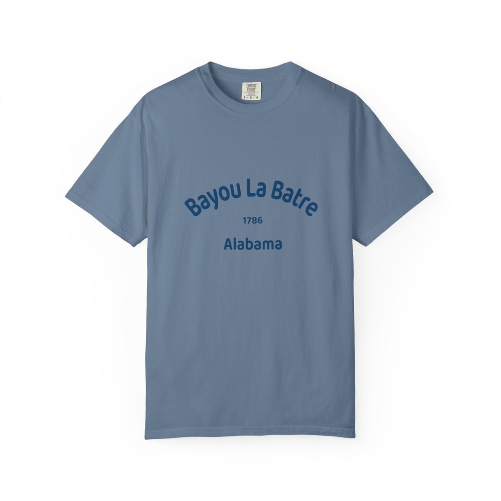 Bayou La Batre T-Shirt, Unisex Garment-Dyed Tee, Coastal Souvenir Shirt, Casual Summer Wear, Gift for Beach Lovers