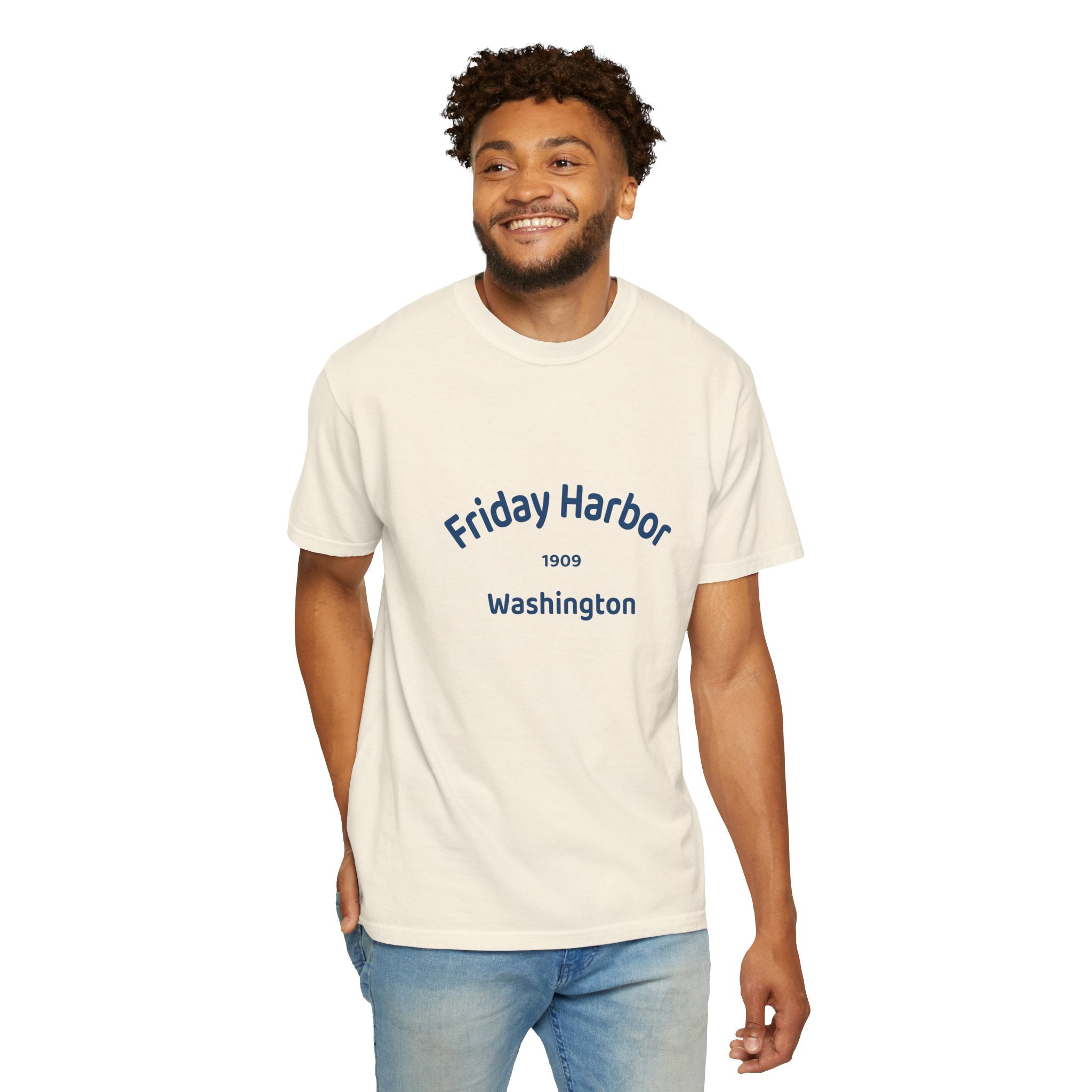 Friday Harbor Unisex Garment-Dyed T-shirt, Casual Wear, Travel Souvenir, Gift for Him/Her, Vintage Style Tee