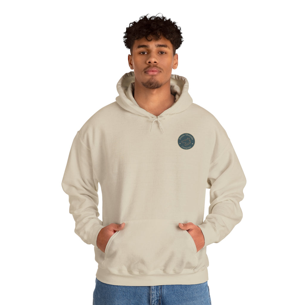 Donis Threads Company Cozy Hooded Sweatshirt, Perfect for Casual Outings, Gifting, Fall/Winter Wear, Unique Graphic Design