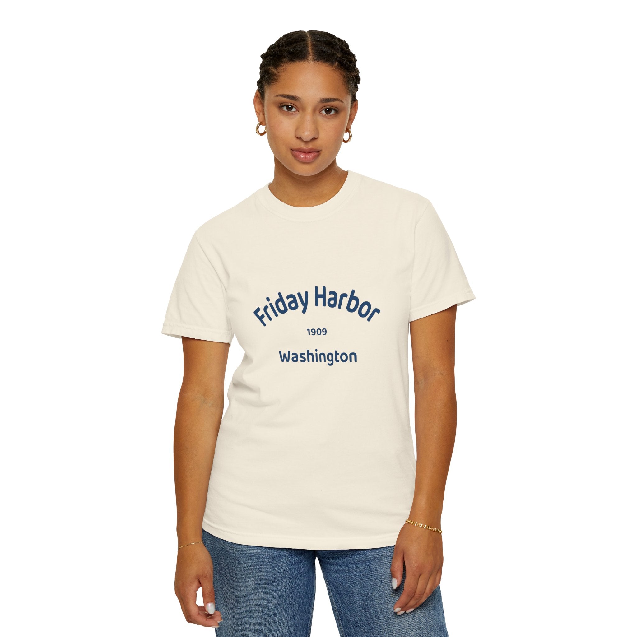 Friday Harbor Unisex Garment-Dyed T-shirt, Casual Wear, Travel Souvenir, Gift for Him/Her, Vintage Style Tee