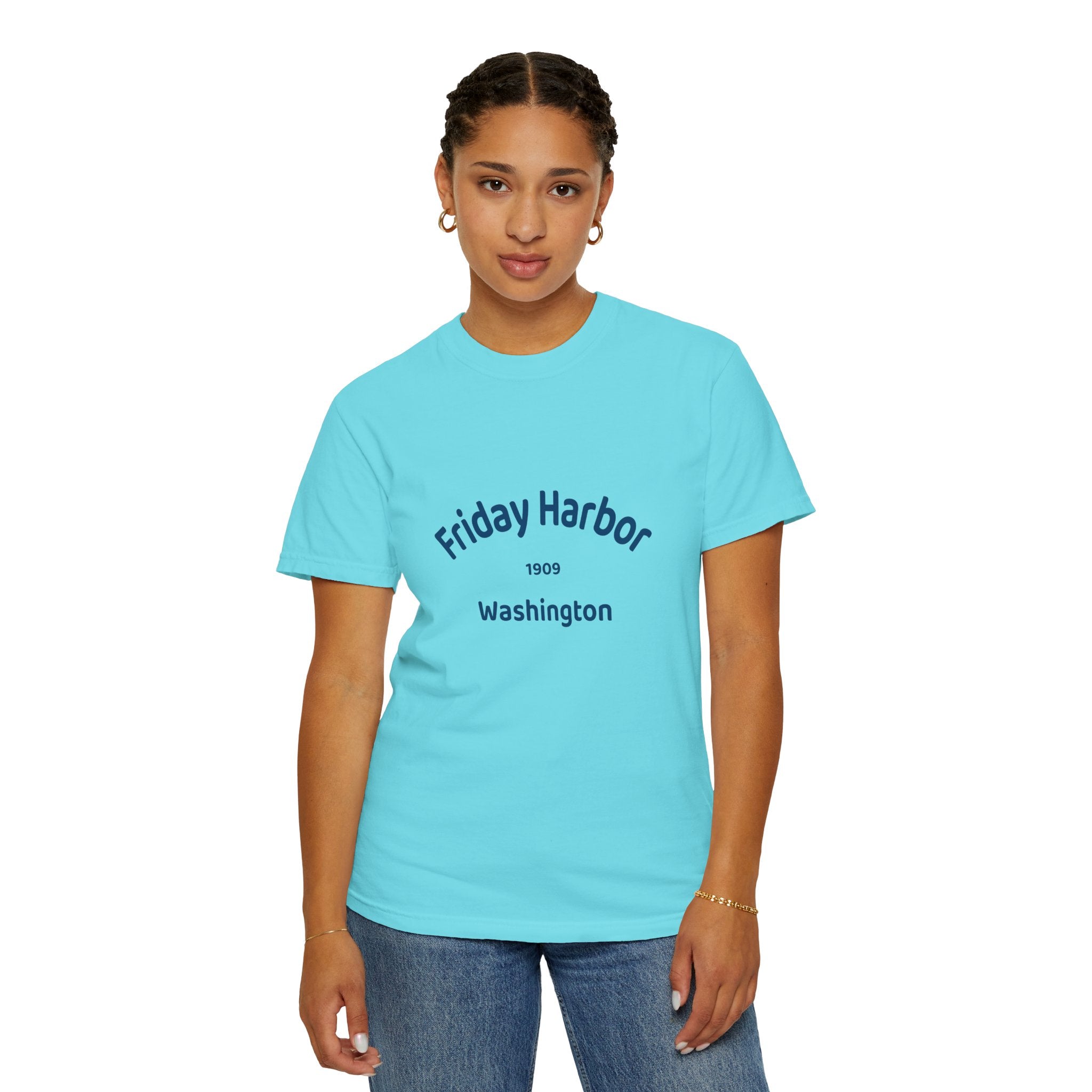 Friday Harbor Unisex Garment-Dyed T-shirt, Casual Wear, Travel Souvenir, Gift for Him/Her, Vintage Style Tee