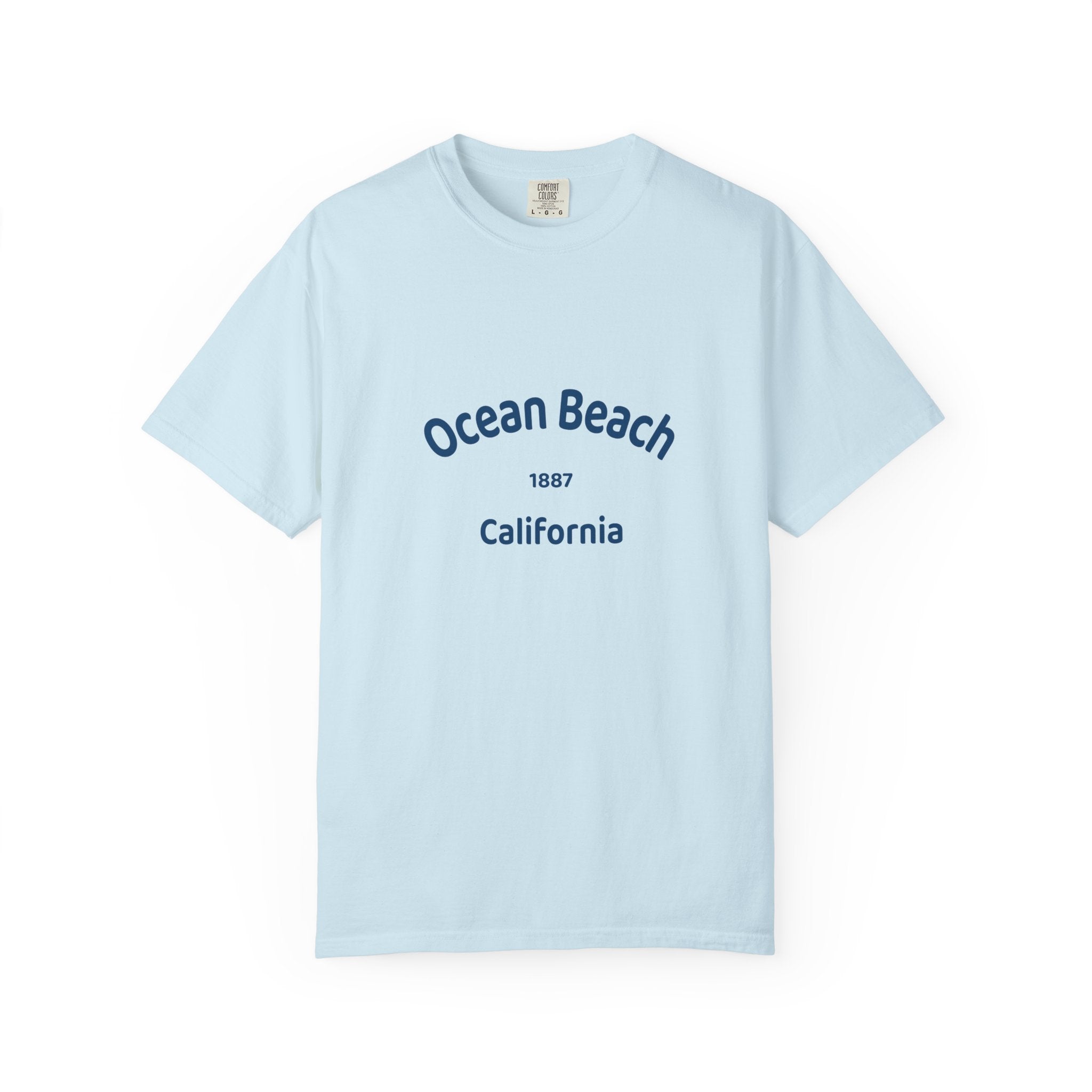 Ocean Beach Garment-Dyed T-Shirt, Casual Vintage Tee, Summer Beachwear, Coastal Gift, Beach Lover's Apparel