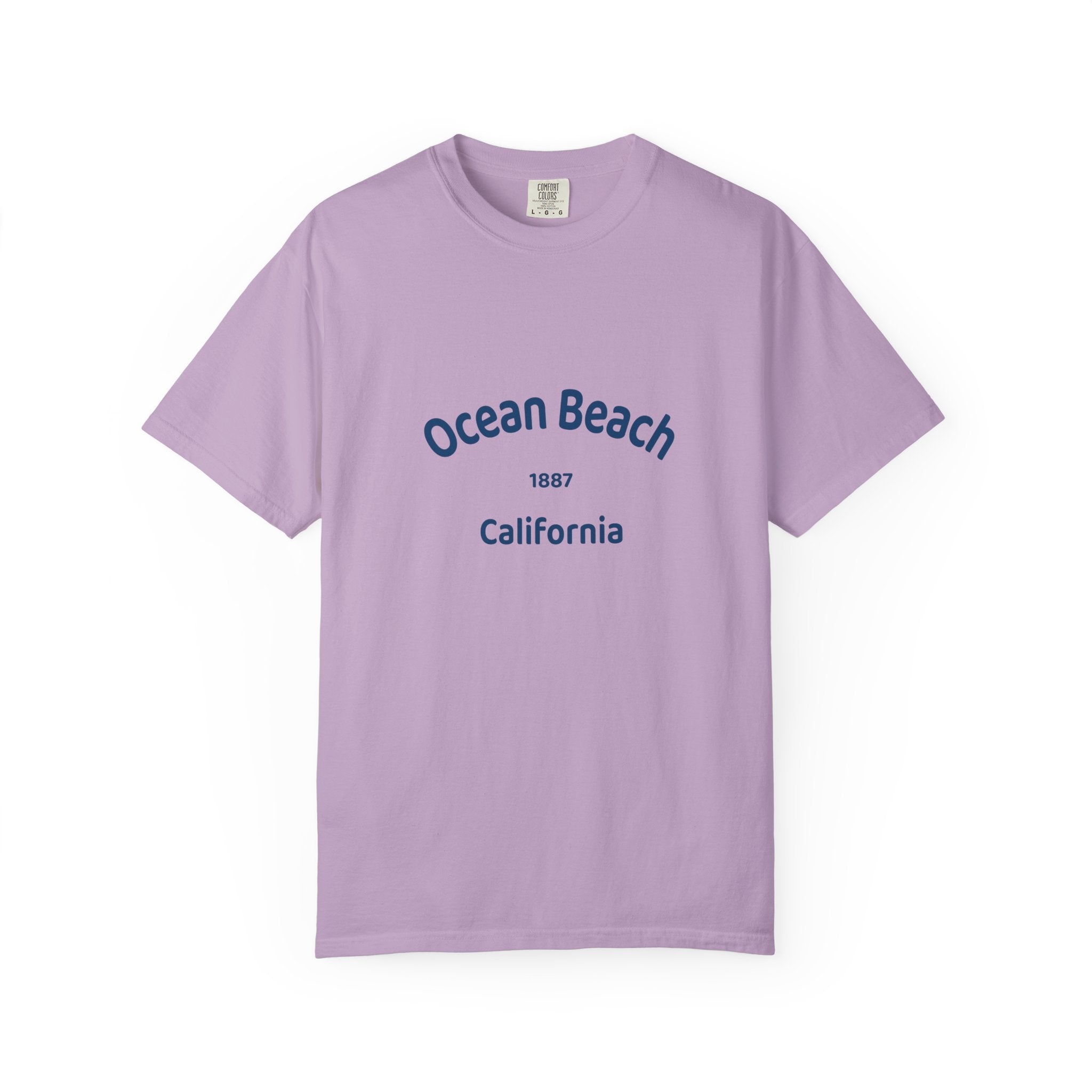Ocean Beach Garment-Dyed T-Shirt, Casual Vintage Tee, Summer Beachwear, Coastal Gift, Beach Lover's Apparel