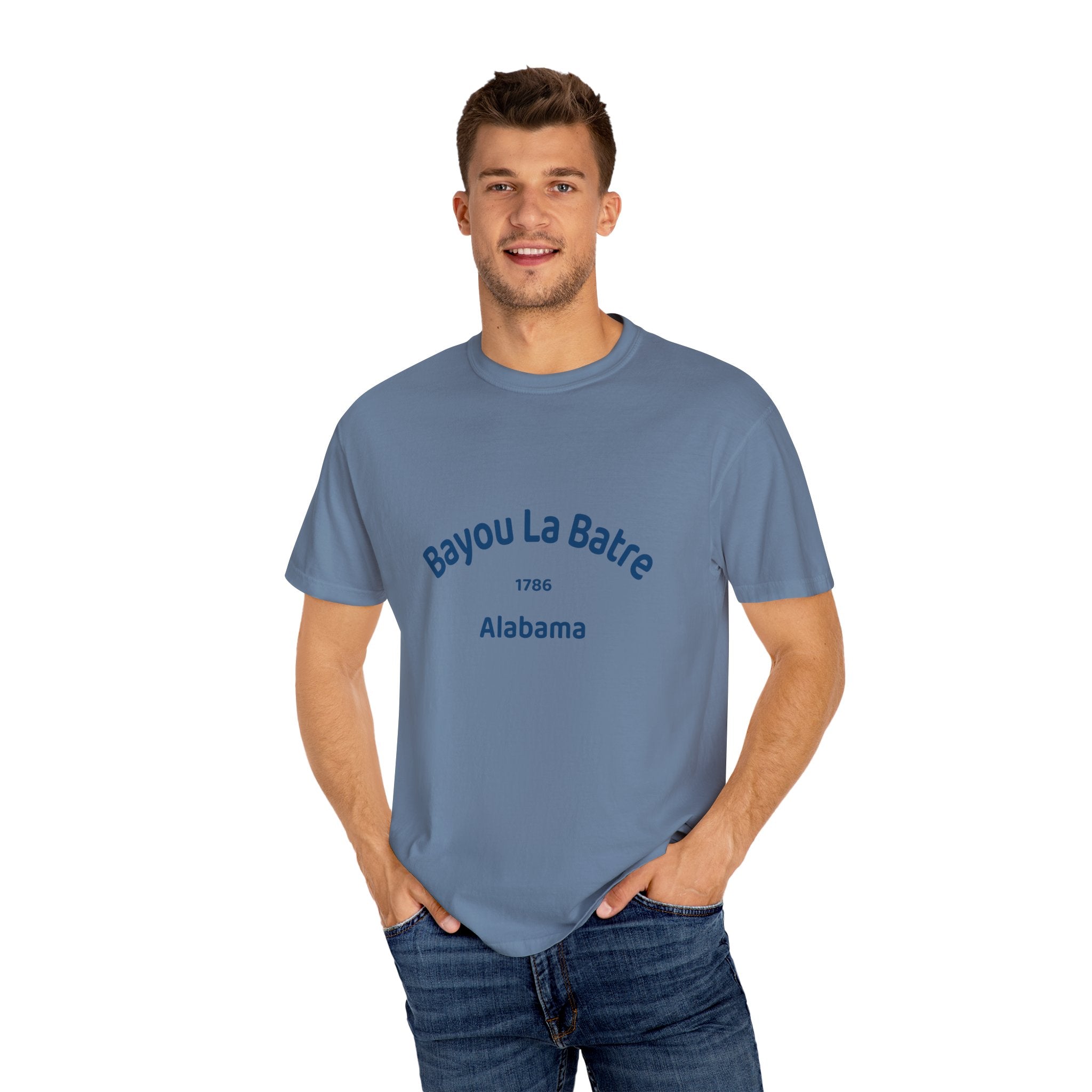 Bayou La Batre T-Shirt, Unisex Garment-Dyed Tee, Coastal Souvenir Shirt, Casual Summer Wear, Gift for Beach Lovers