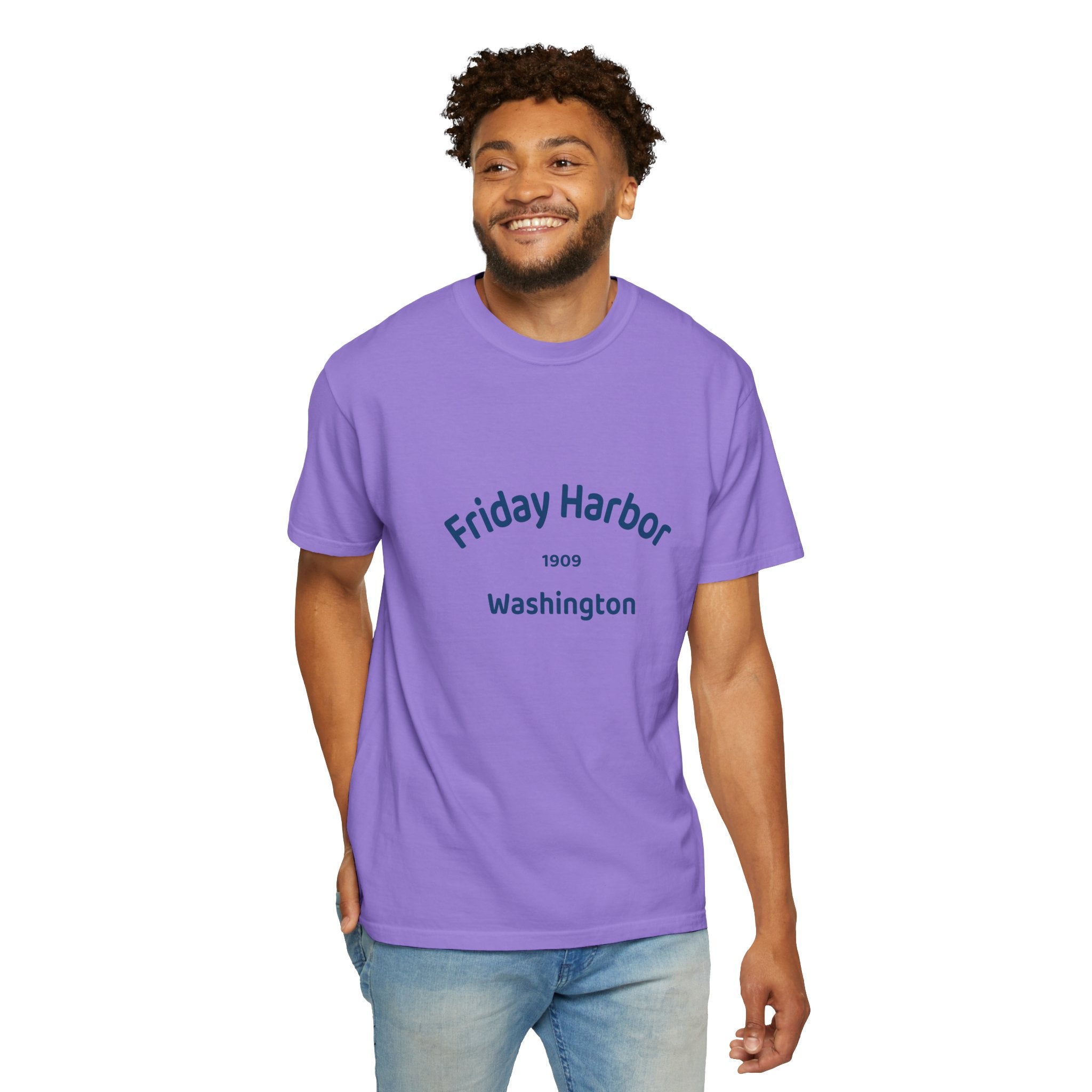 Friday Harbor Unisex Garment-Dyed T-shirt, Casual Wear, Travel Souvenir, Gift for Him/Her, Vintage Style Tee