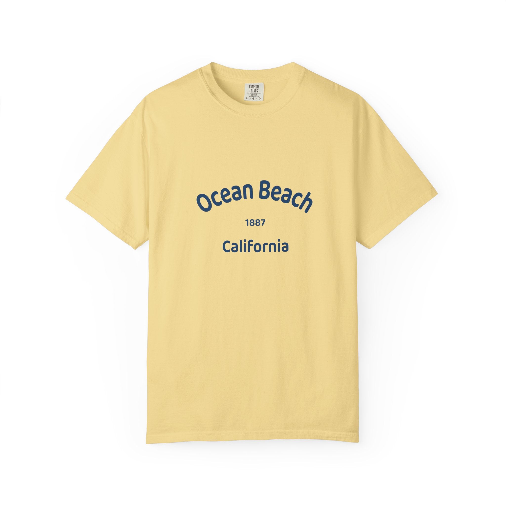Ocean Beach Garment-Dyed T-Shirt, Casual Vintage Tee, Summer Beachwear, Coastal Gift, Beach Lover's Apparel