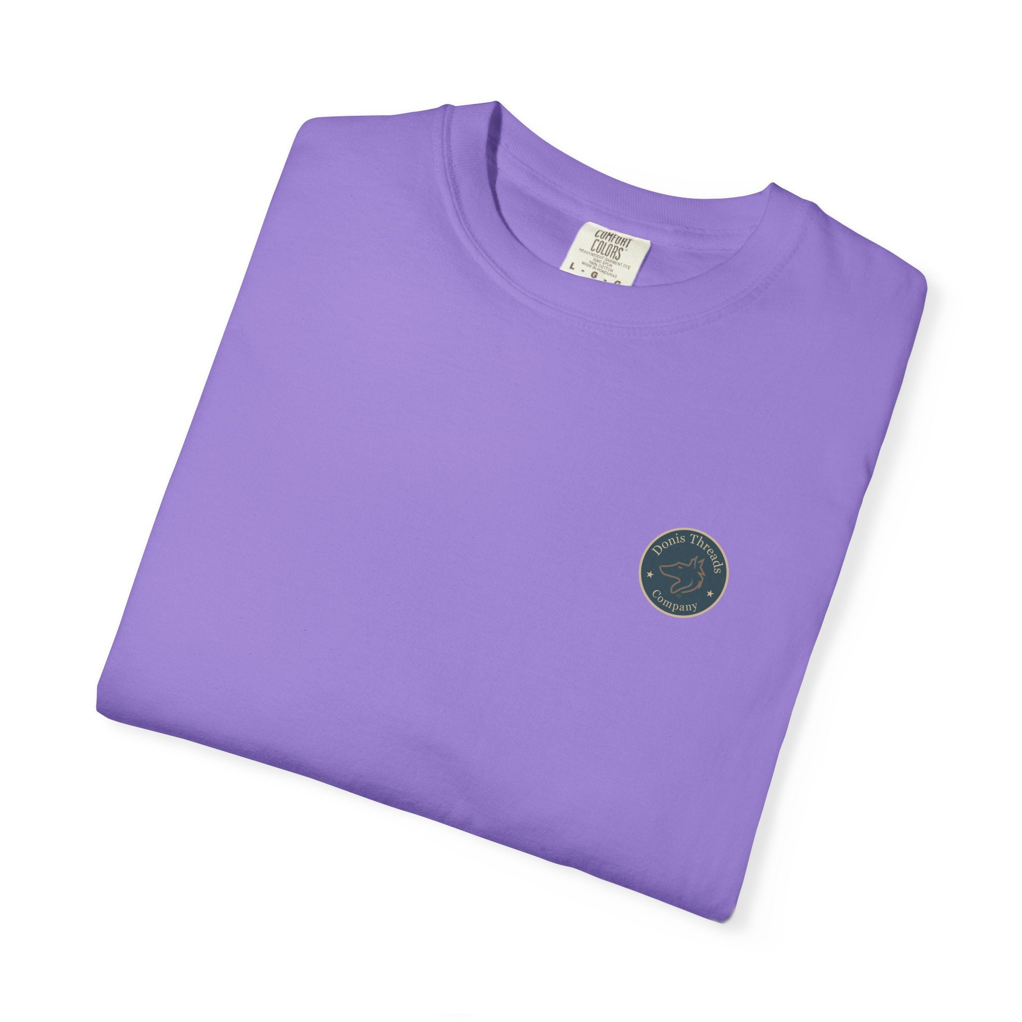 Donis Threads Company Logo, Garment-Dyed T-Shirt, Unisex Casual Tee, Soft Cotton Tee, Vintage Style Shirt, Everyday Wear, Eco-Friendly Apparel