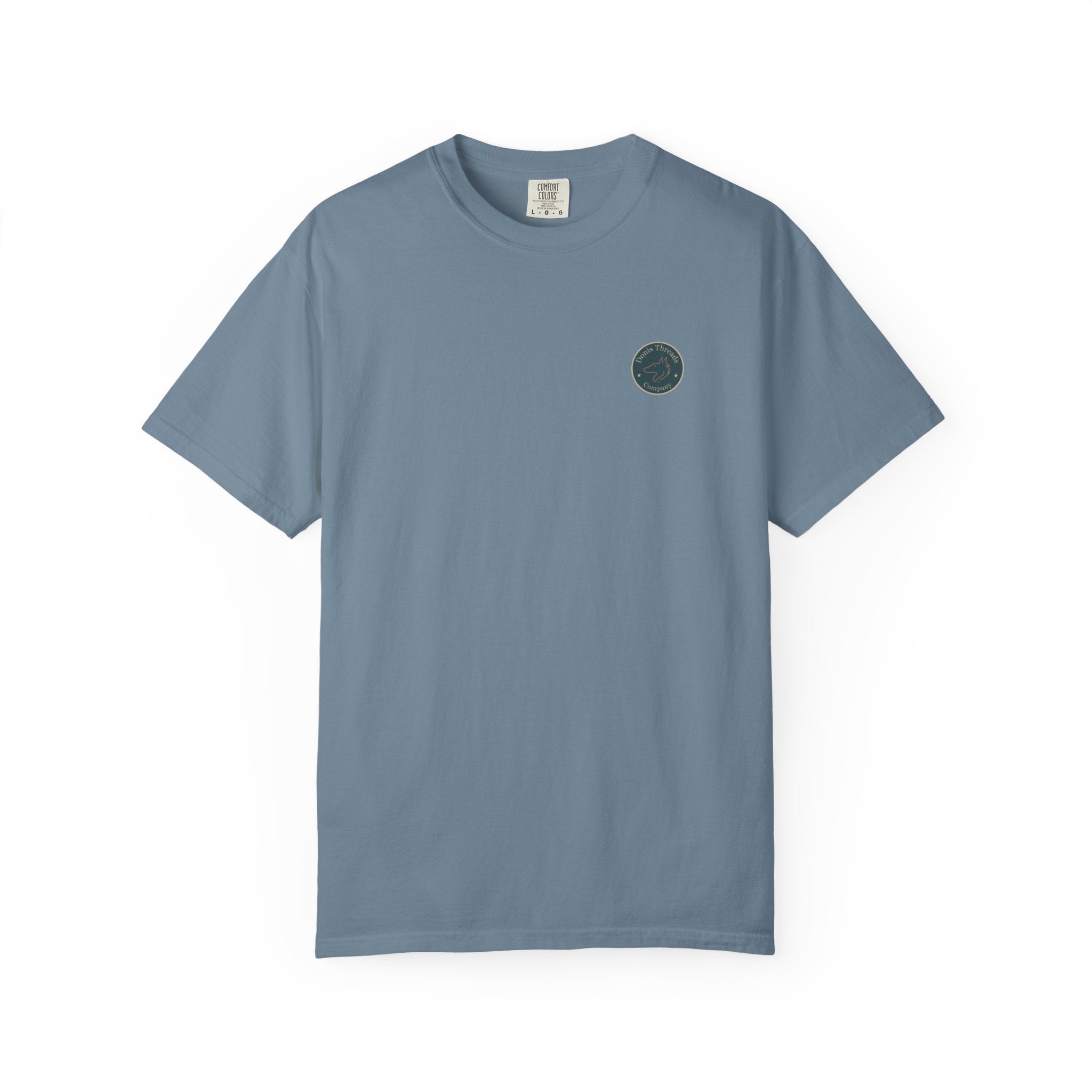 Donis Threads Company Logo, Garment-Dyed T-Shirt, Unisex Casual Tee, Soft Cotton Tee, Vintage Style Shirt, Everyday Wear, Eco-Friendly Apparel