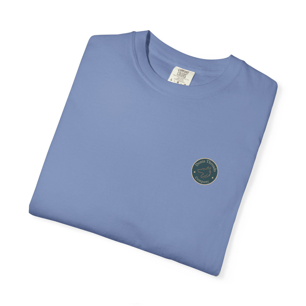 Donis Threads Company Logo, Garment-Dyed T-Shirt, Unisex Casual Tee, Soft Cotton Tee, Vintage Style Shirt, Everyday Wear, Eco-Friendly Apparel