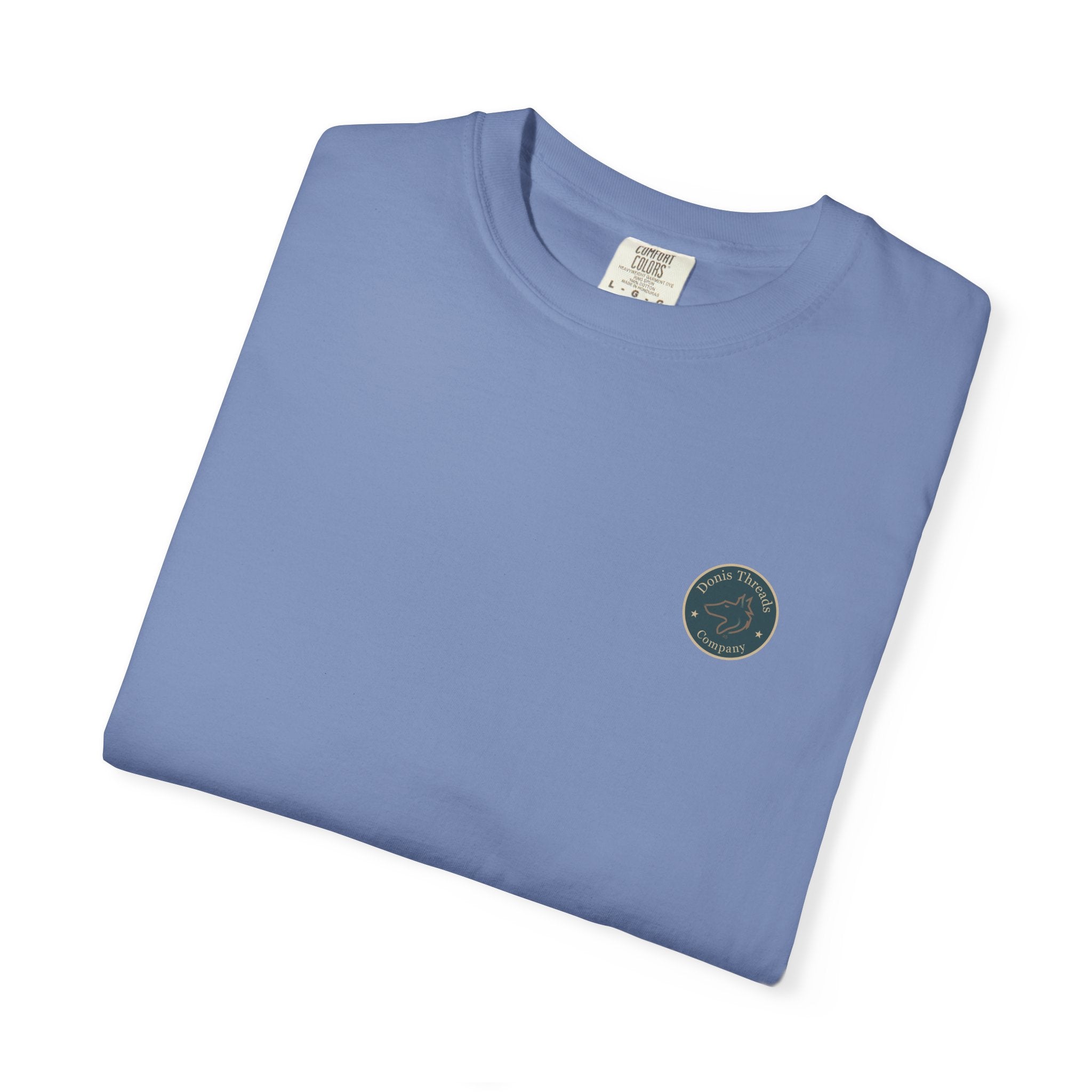 Donis Threads Company Logo, Garment-Dyed T-Shirt, Unisex Casual Tee, Soft Cotton Tee, Vintage Style Shirt, Everyday Wear, Eco-Friendly Apparel