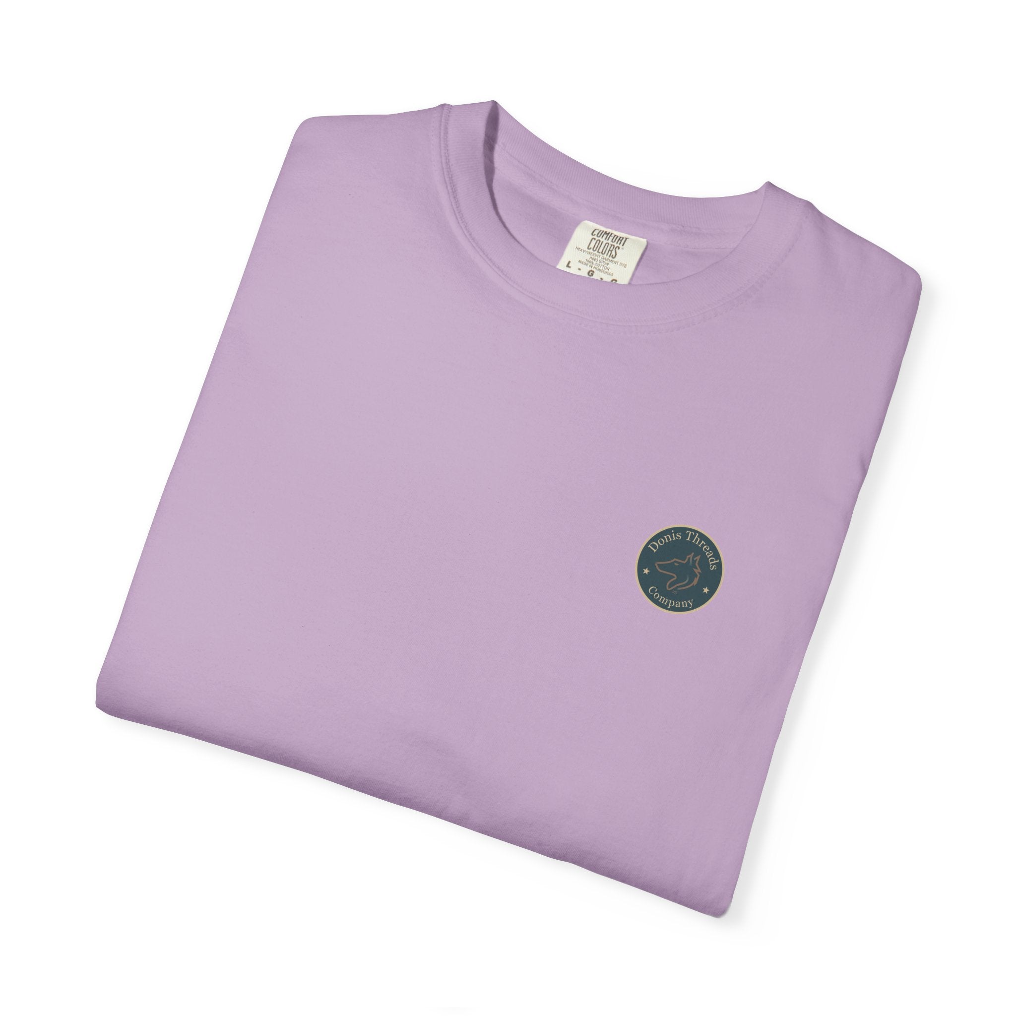 Donis Threads Company Logo, Garment-Dyed T-Shirt, Unisex Casual Tee, Soft Cotton Tee, Vintage Style Shirt, Everyday Wear, Eco-Friendly Apparel