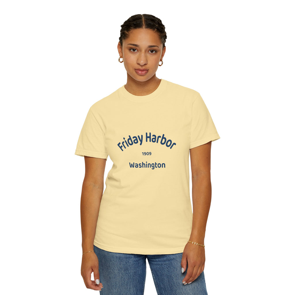Friday Harbor Unisex Garment-Dyed T-shirt, Casual Wear, Travel Souvenir, Gift for Him/Her, Vintage Style Tee