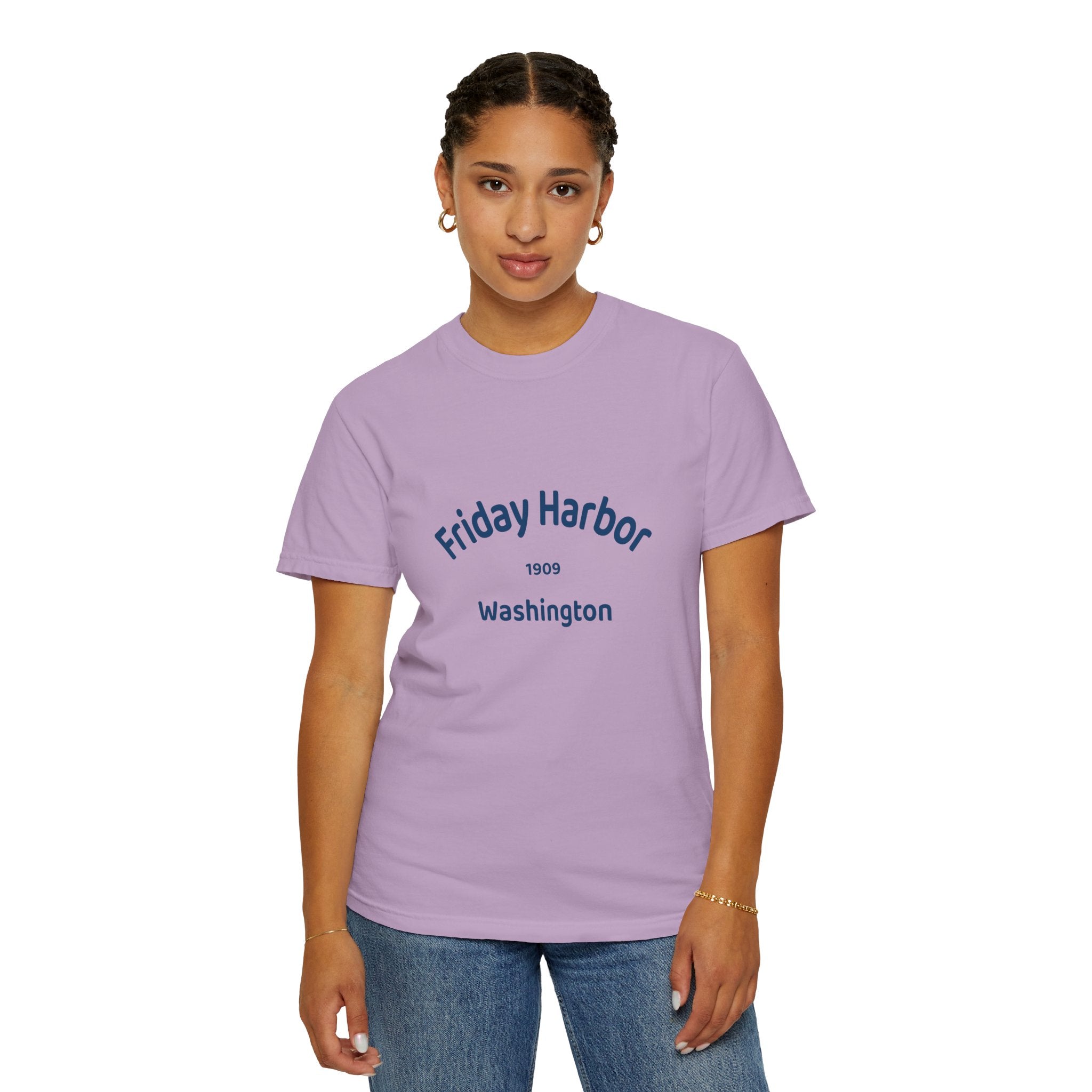 Friday Harbor Unisex Garment-Dyed T-shirt, Casual Wear, Travel Souvenir, Gift for Him/Her, Vintage Style Tee