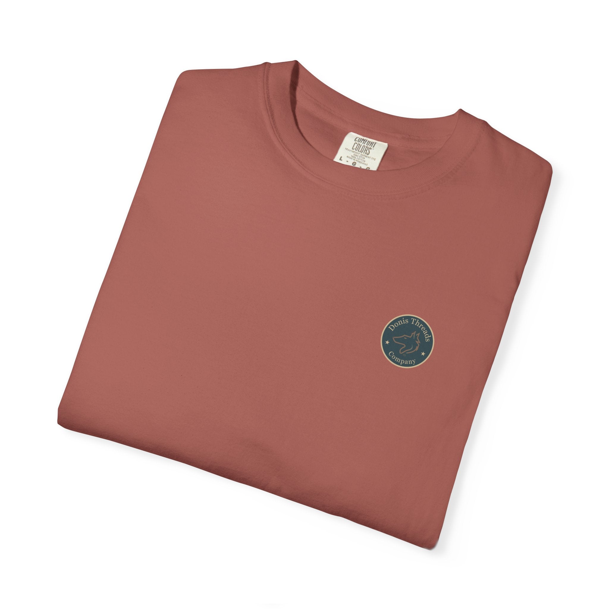 Donis Threads Company Logo, Garment-Dyed T-Shirt, Unisex Casual Tee, Soft Cotton Tee, Vintage Style Shirt, Everyday Wear, Eco-Friendly Apparel