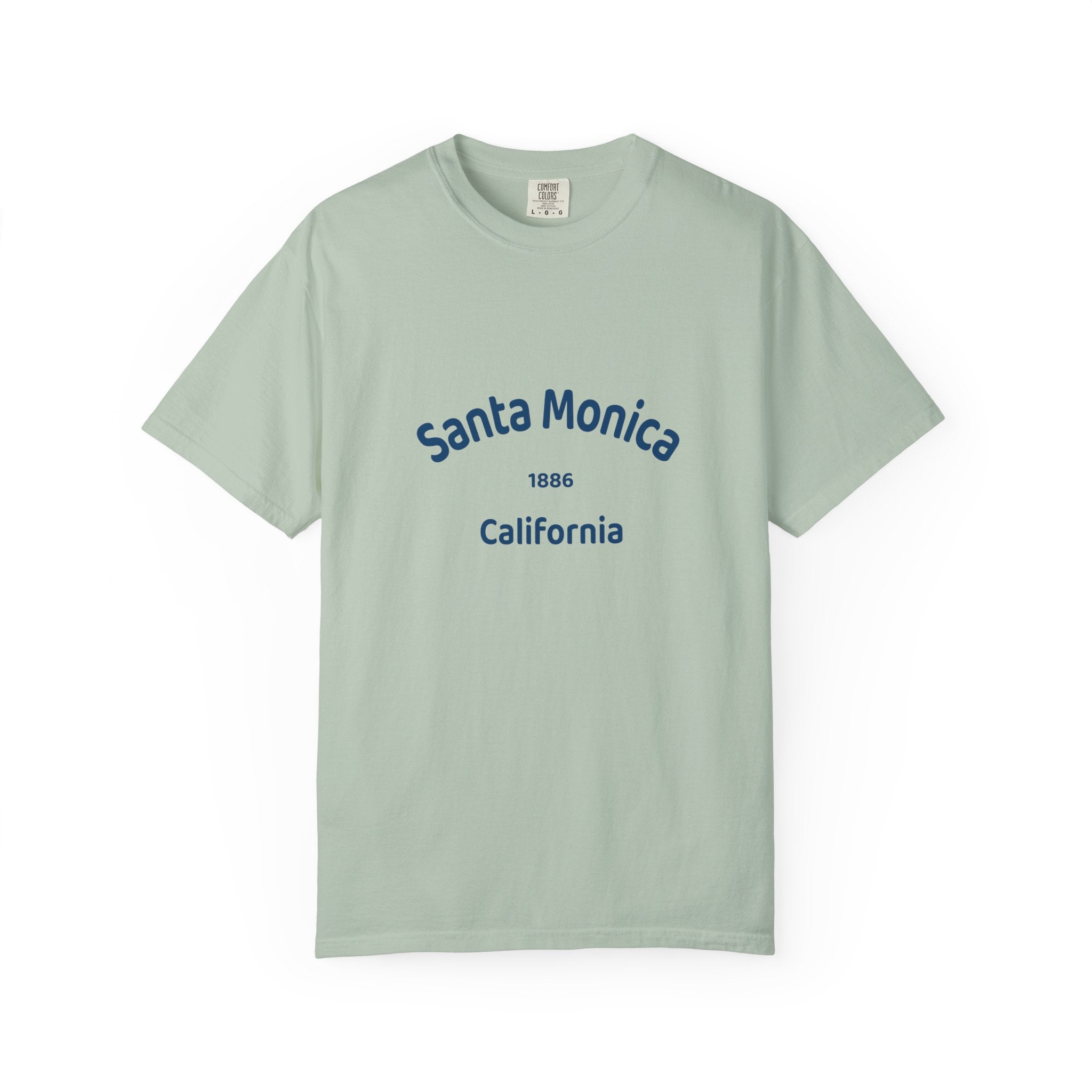 Santa Monica Garment-Dyed T-Shirt, Unisex Casual Wear, Beach Vacation Tee, Coastal Destination Apparel, Summer Souvenir