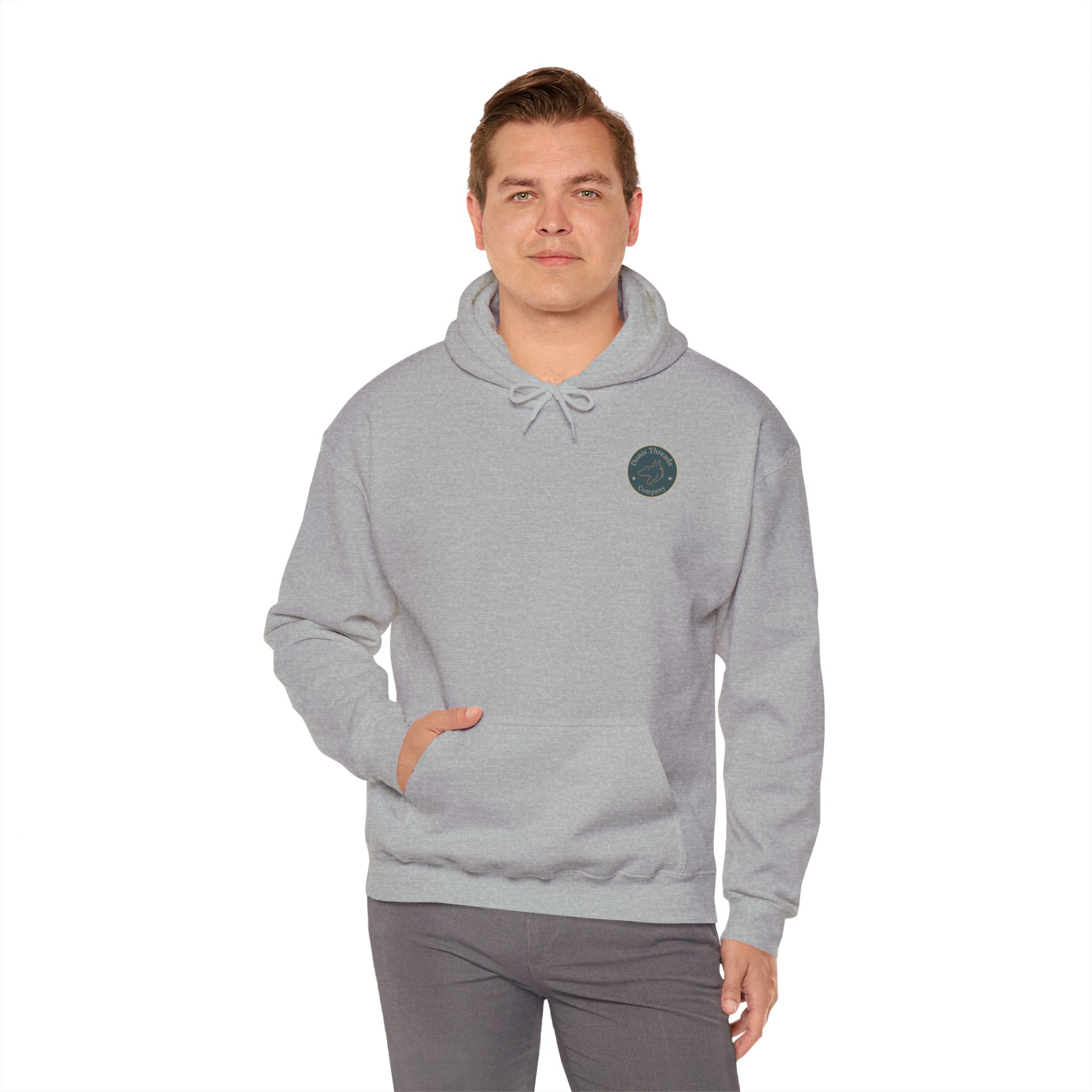 Donis Threads Company Cozy Hooded Sweatshirt, Perfect for Casual Outings, Gifting, Fall/Winter Wear, Unique Graphic Design