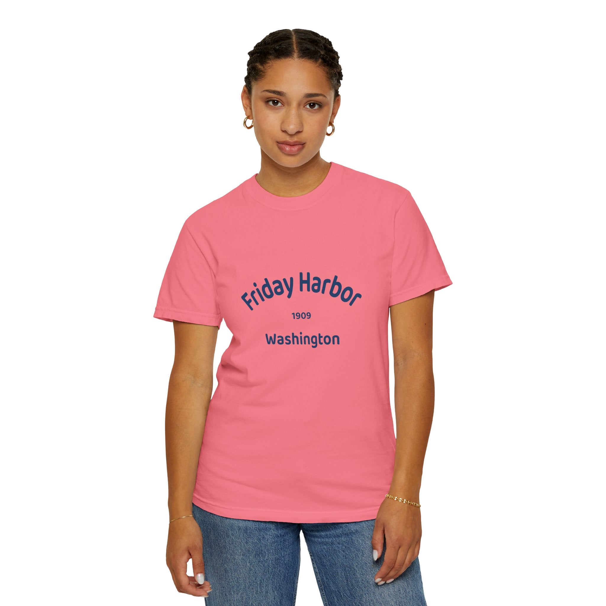 Friday Harbor Unisex Garment-Dyed T-shirt, Casual Wear, Travel Souvenir, Gift for Him/Her, Vintage Style Tee