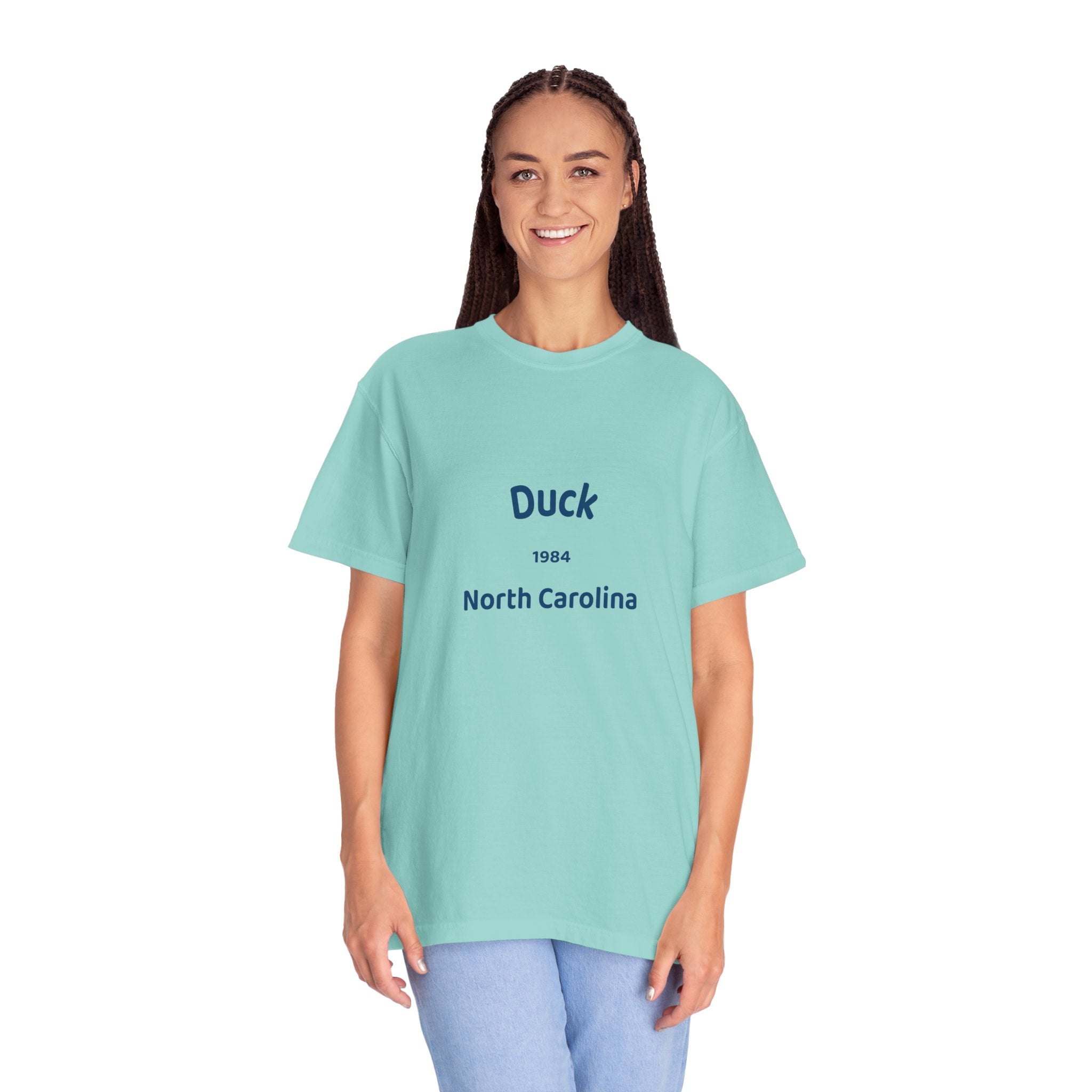 Garment-Dyed T-Shirt with Duck North Carolina Design, Casual Tee, Unisex Fashion, Birthday Gift, Summer Style, Unique Souvenir