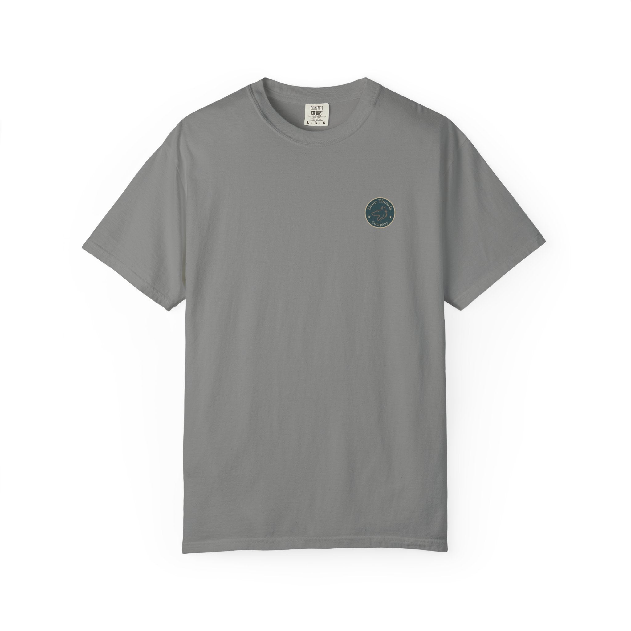 Donis Threads Company Logo, Garment-Dyed T-Shirt, Unisex Casual Tee, Soft Cotton Tee, Vintage Style Shirt, Everyday Wear, Eco-Friendly Apparel