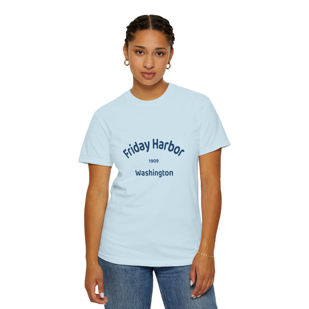 Friday Harbor Unisex Garment-Dyed T-shirt, Casual Wear, Travel Souvenir, Gift for Him/Her, Vintage Style Tee