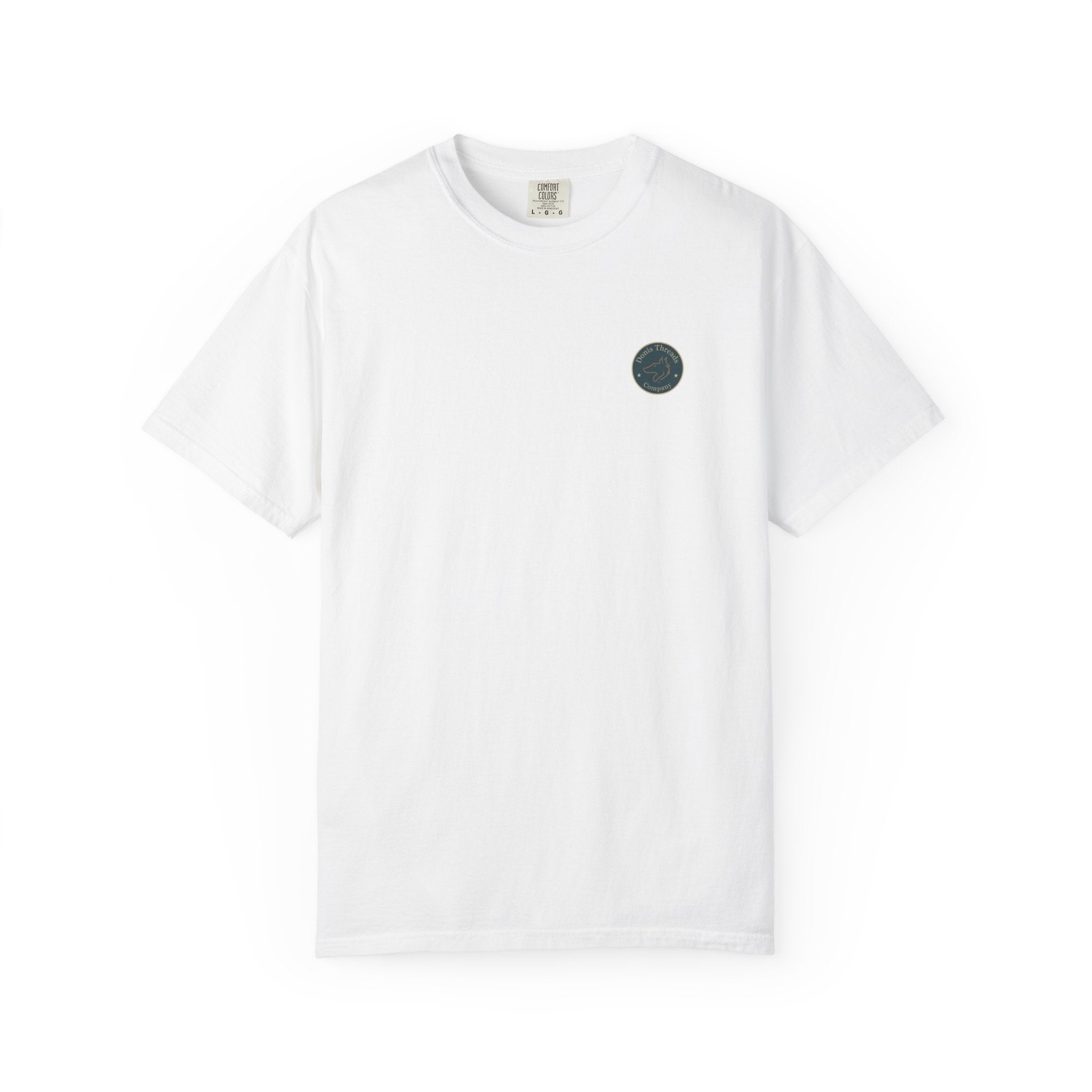 Donis Threads Company Logo, Garment-Dyed T-Shirt, Unisex Casual Tee, Soft Cotton Tee, Vintage Style Shirt, Everyday Wear, Eco-Friendly Apparel